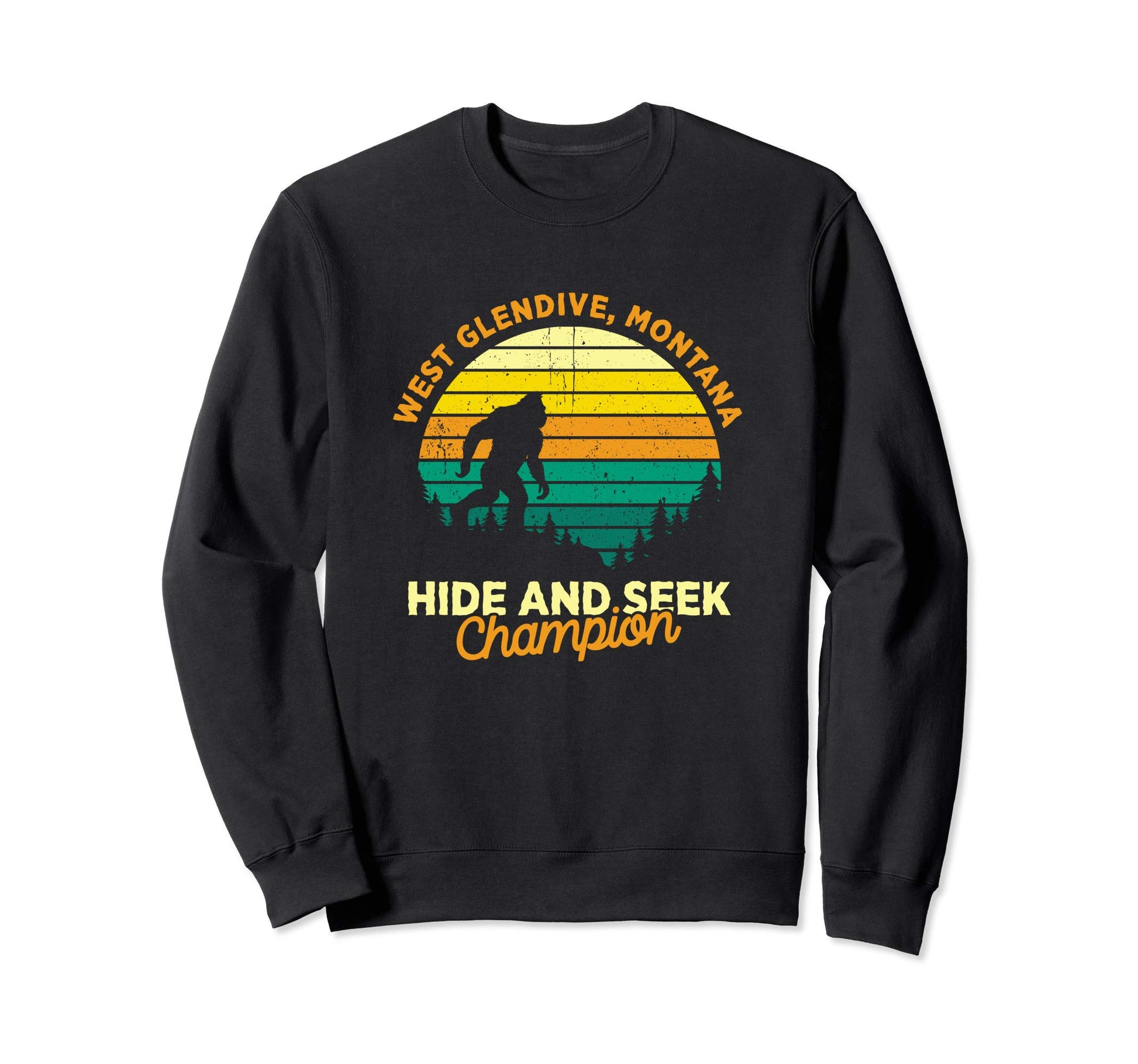 West Glendive Montana Big Foot Sweatshirt - Aesthetic Graphic for Adults - T-Shirt, Sweatshirt, Hoodie
