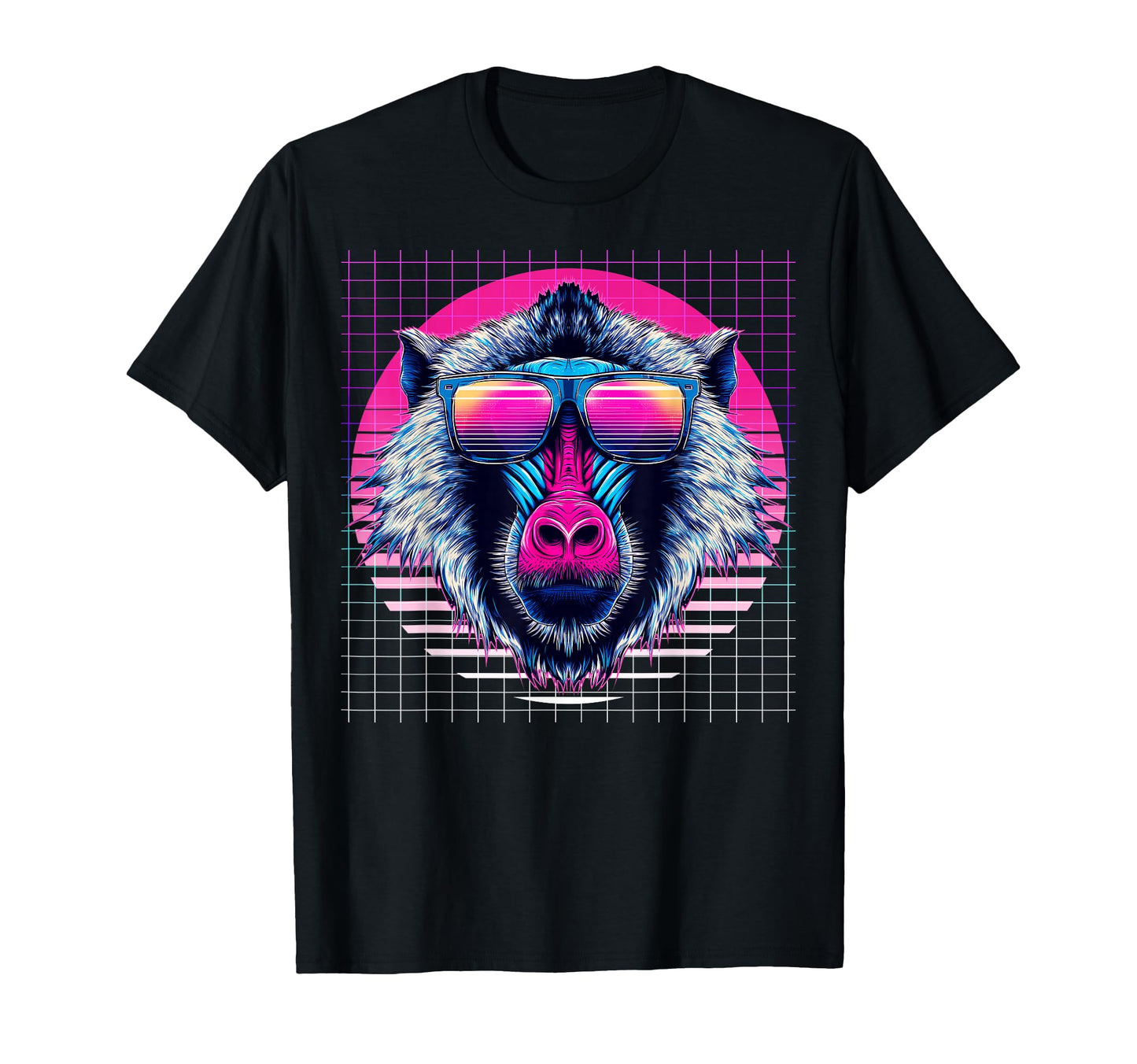 Baboon Sunglasses Monkey Vaporwave T-Shirt - Novelty Apparel Unisex - T-Shirt, Sweatshirt, Hoodie
