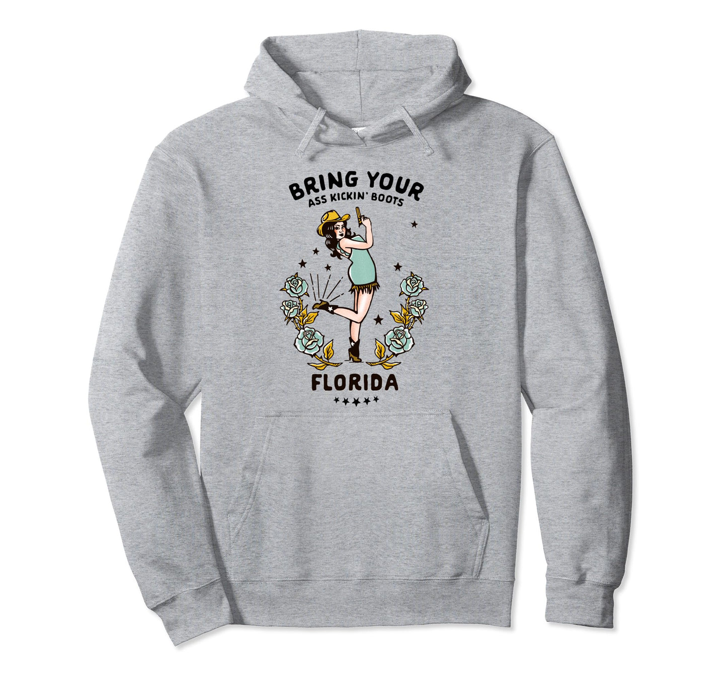 Ass Kicking Boots Funny Florida Hoodie - Fun Novelty Design for Adults - T-Shirt, Sweatshirt, Hoodie