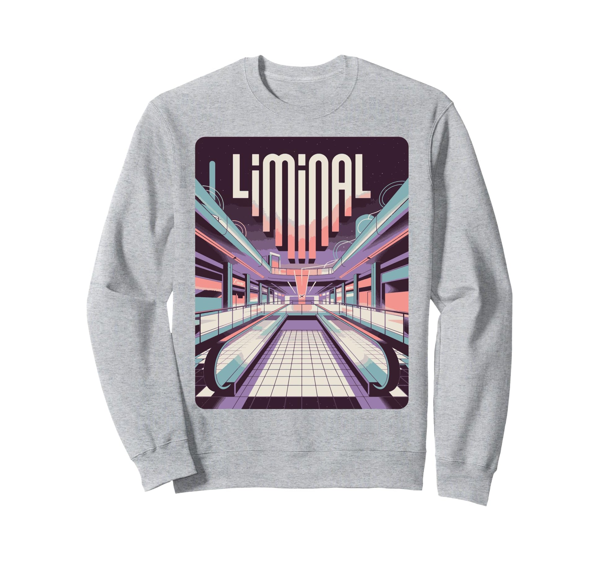 Liminal Aesthetic Vaporwave Sweatshirt - Custom Art Print for Adults - T-Shirt, Sweatshirt, Hoodie