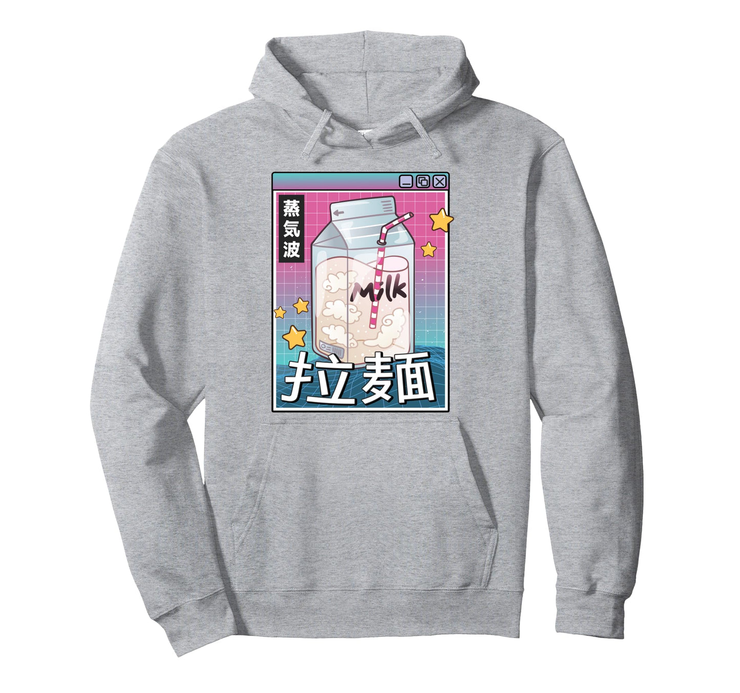 Japan Milk Carton Kawaii Grid Vaporwave Hoodie - Trendy Graphic Men Women - T-Shirt, Sweatshirt, Hoodie