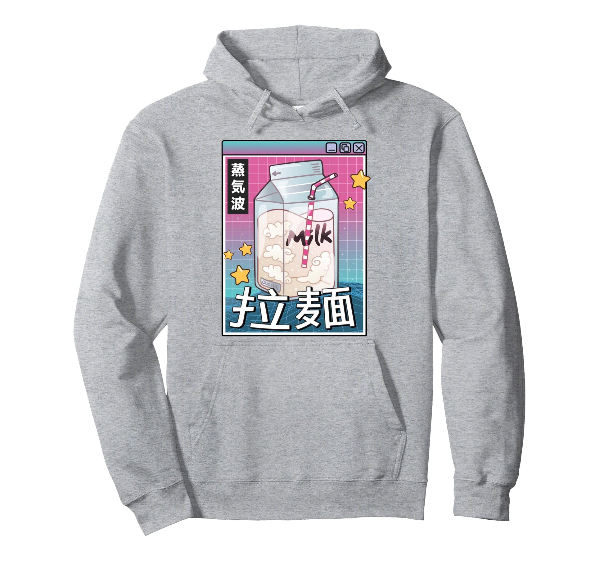 Japan Milk Carton Kawaii Grid Vaporwave Hoodie - Trendy Graphic Men Women - T-Shirt, Sweatshirt, Hoodie