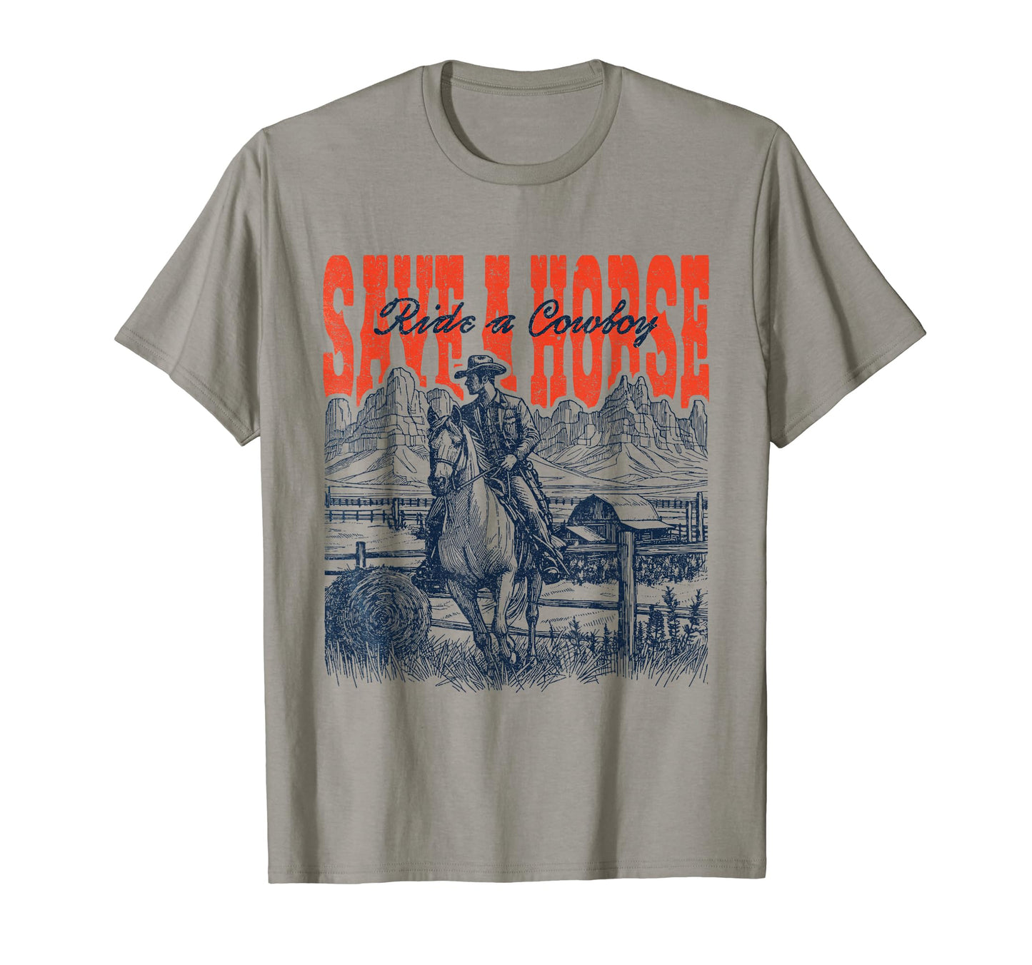 Save Horse Ride Cowboy Country T-Shirt - Aesthetic Graphic for Adults - T-Shirt, Sweatshirt, Hoodie