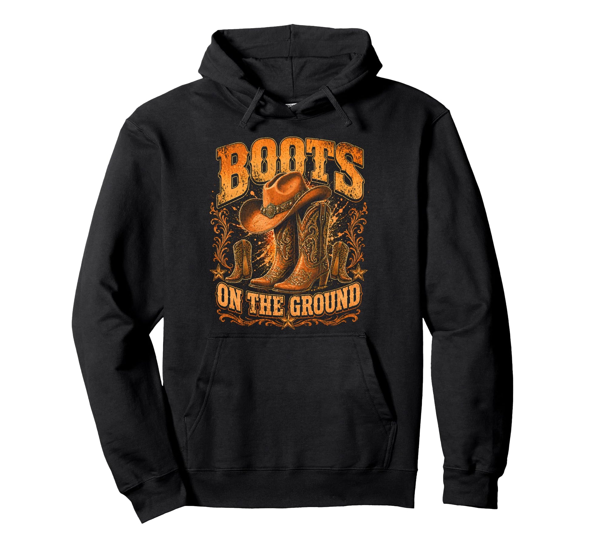 Rodeo Cowboy Boots Ground Western Cowgirl Hoodie - Unique Graphic Men Women - T-Shirt, Sweatshirt, Hoodie