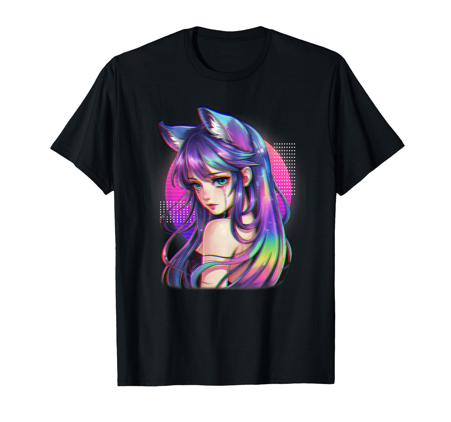 Fox Anime Aesthetic Vaporwave Furry Cat T-Shirt - Trendy Graphic Men Women - T-Shirt, Sweatshirt, Hoodie