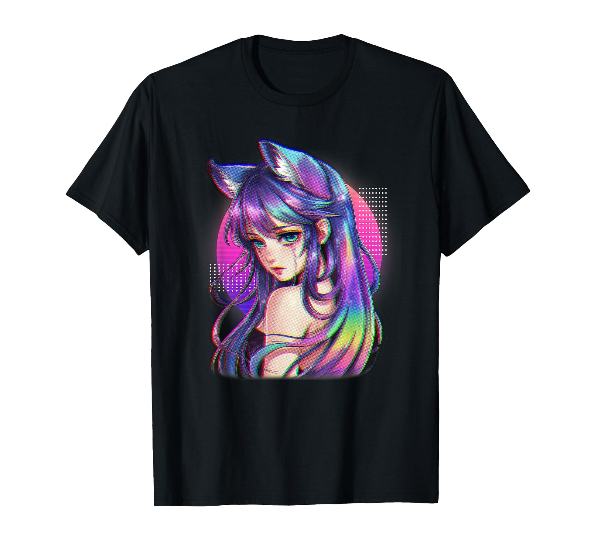 Fox Anime Aesthetic Vaporwave Furry Cat T-Shirt - Trendy Graphic Men Women - T-Shirt, Sweatshirt, Hoodie