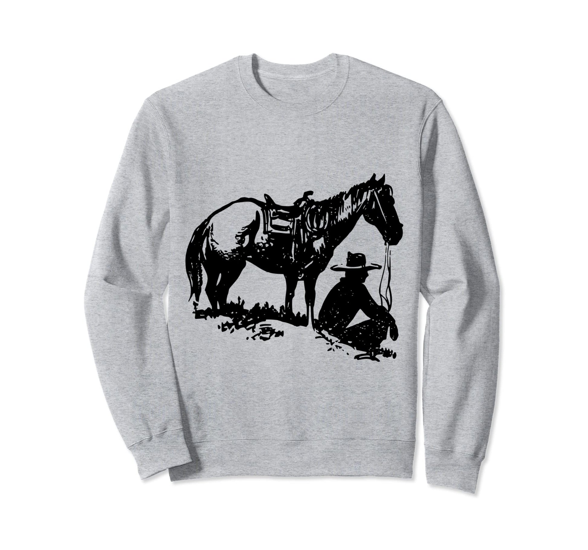 Cowboy His Horse Sweatshirt - Trendy Graphic Men Women - T-Shirt, Sweatshirt, Hoodie