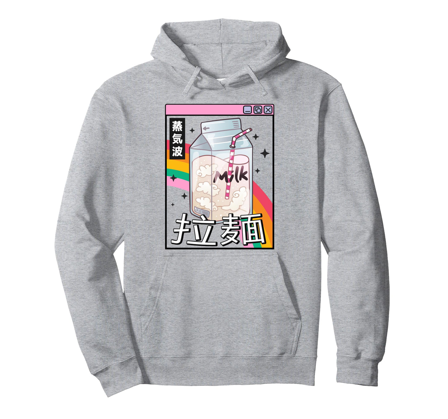 Japan Milk Carton Kawaii Rainbow Hoodie - Streetwear Style Men Women - T-Shirt, Sweatshirt, Hoodie