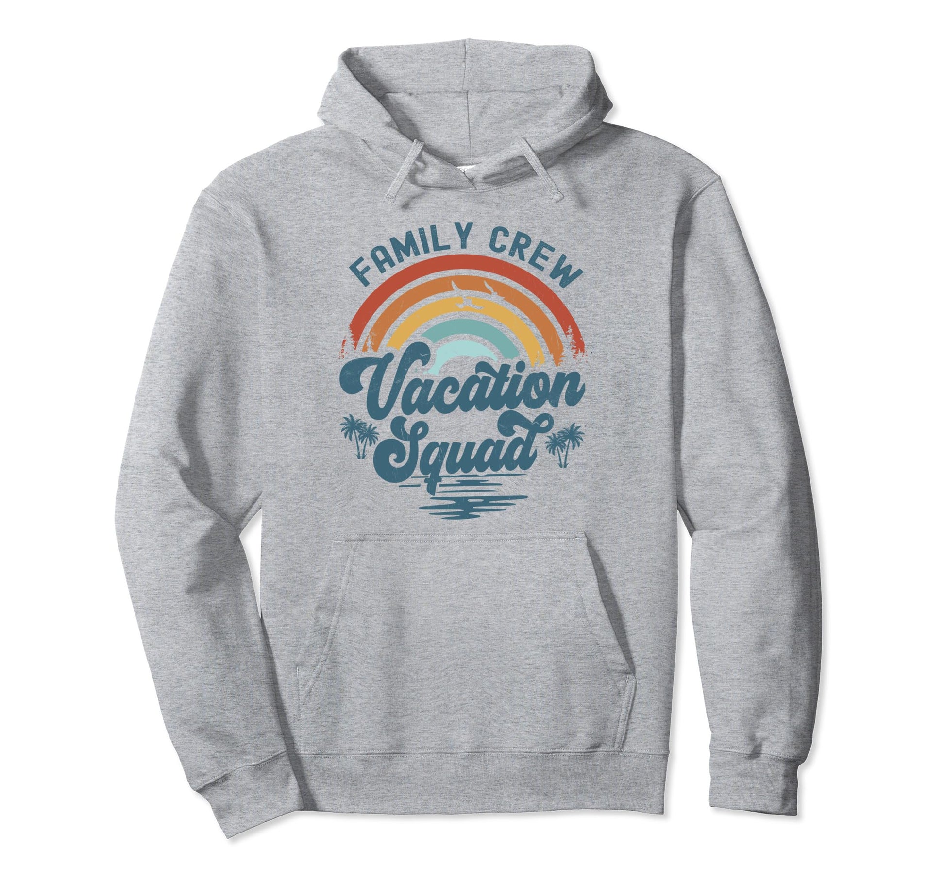 Family Crew Vacation Squad Groovy Hoodie - Aesthetic Graphic Men Women - T-Shirt, Sweatshirt, Hoodie