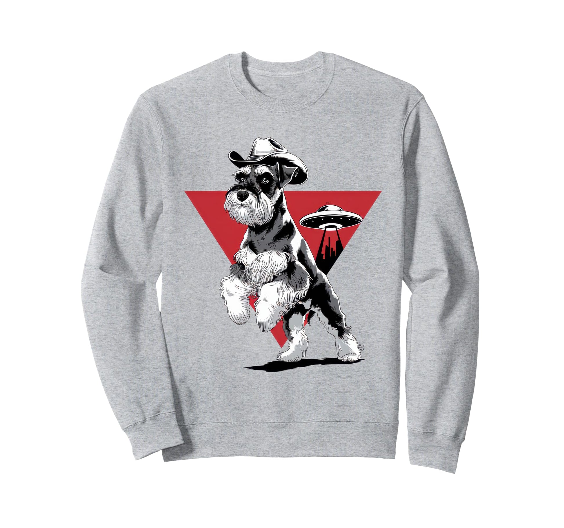 Schnauzer Schnauzer Ufo Western Sweatshirt - Custom Art Print Unisex - T-Shirt, Sweatshirt, Hoodie