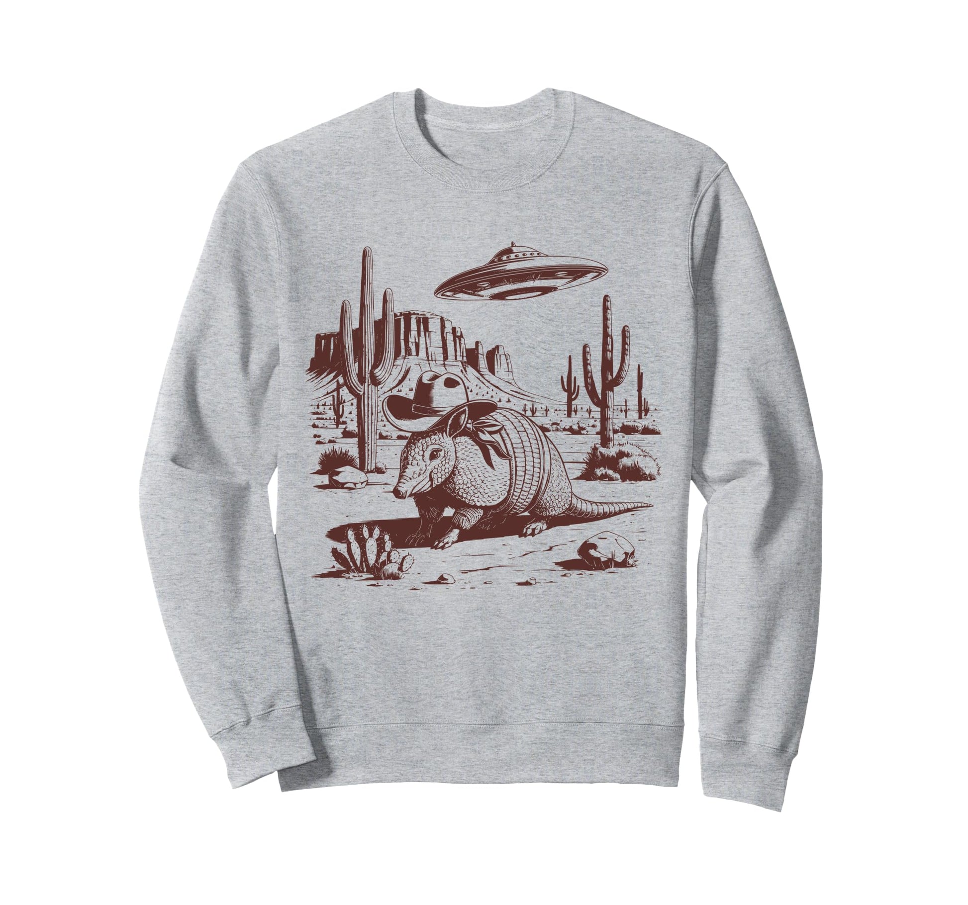 Armadillo Ufo Western Alien 90S Sweatshirt - Unique Graphic for Adults - T-Shirt, Sweatshirt, Hoodie