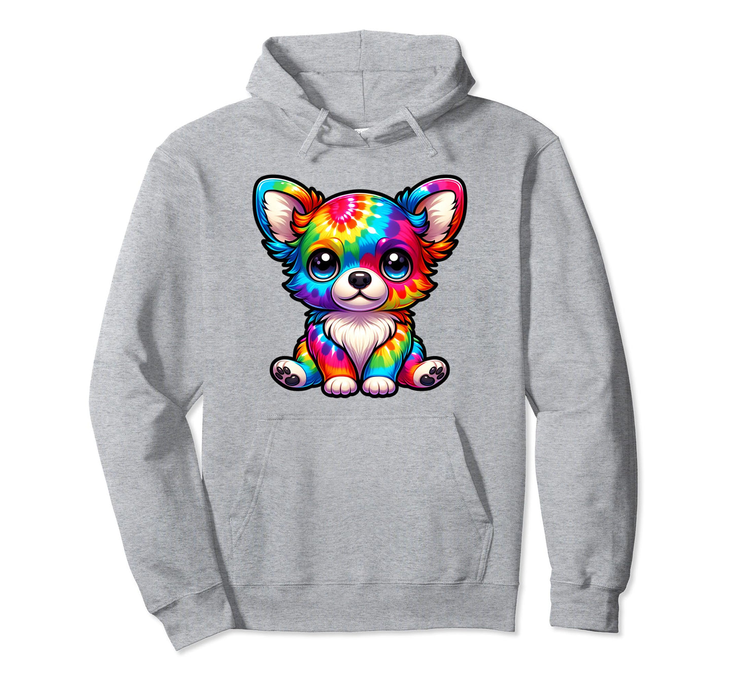 Chihuahua Puppy Tie Dye Hippie Rainbow Hoodie - Unique Graphic Men Women - T-Shirt, Sweatshirt, Hoodie