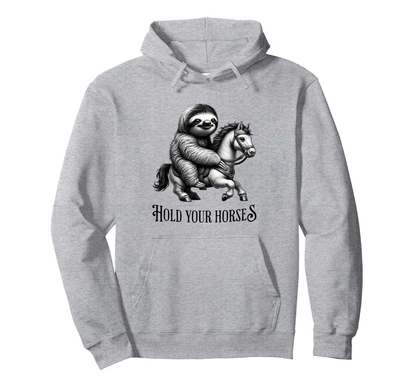 Sloth And Horse Funny Animals Hoodie - Casual Everyday Wear Men Women - T-Shirt, Sweatshirt, Hoodie