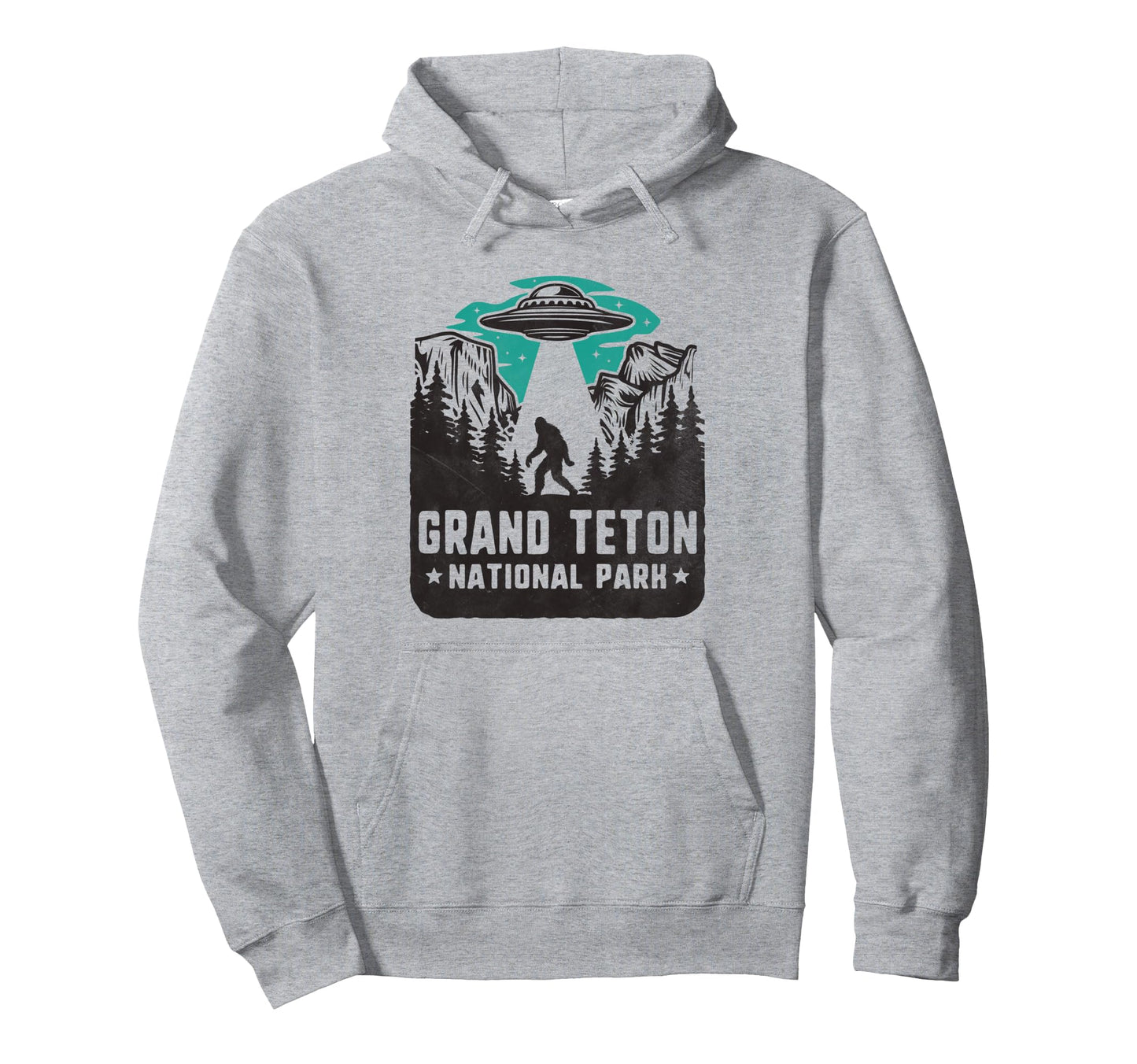 Grand Teton National Park Ufo And Hoodie - Minimalist Print for Adults - T-Shirt, Sweatshirt, Hoodie