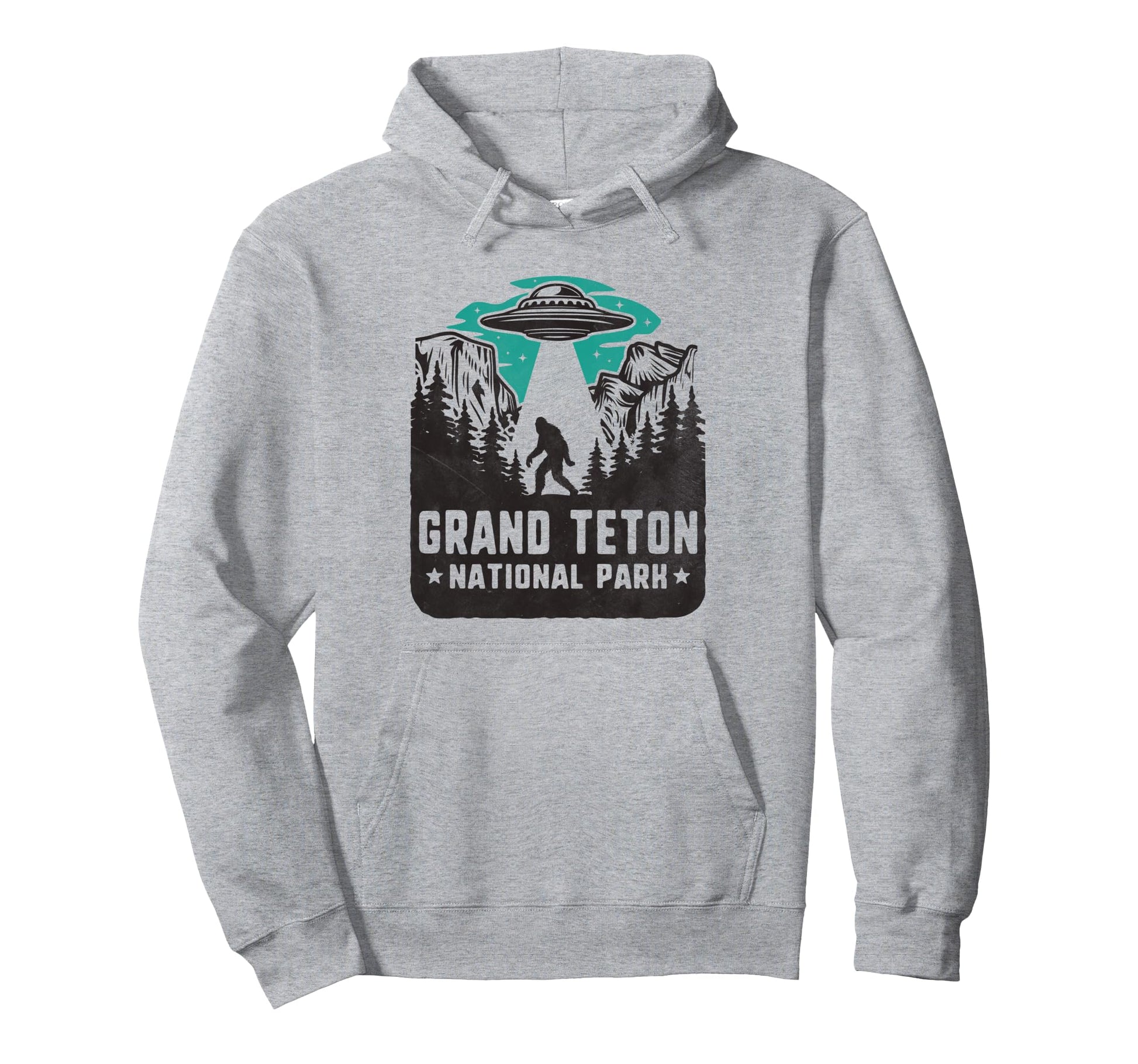Grand Teton National Park Ufo And Hoodie - Minimalist Print for Adults - T-Shirt, Sweatshirt, Hoodie