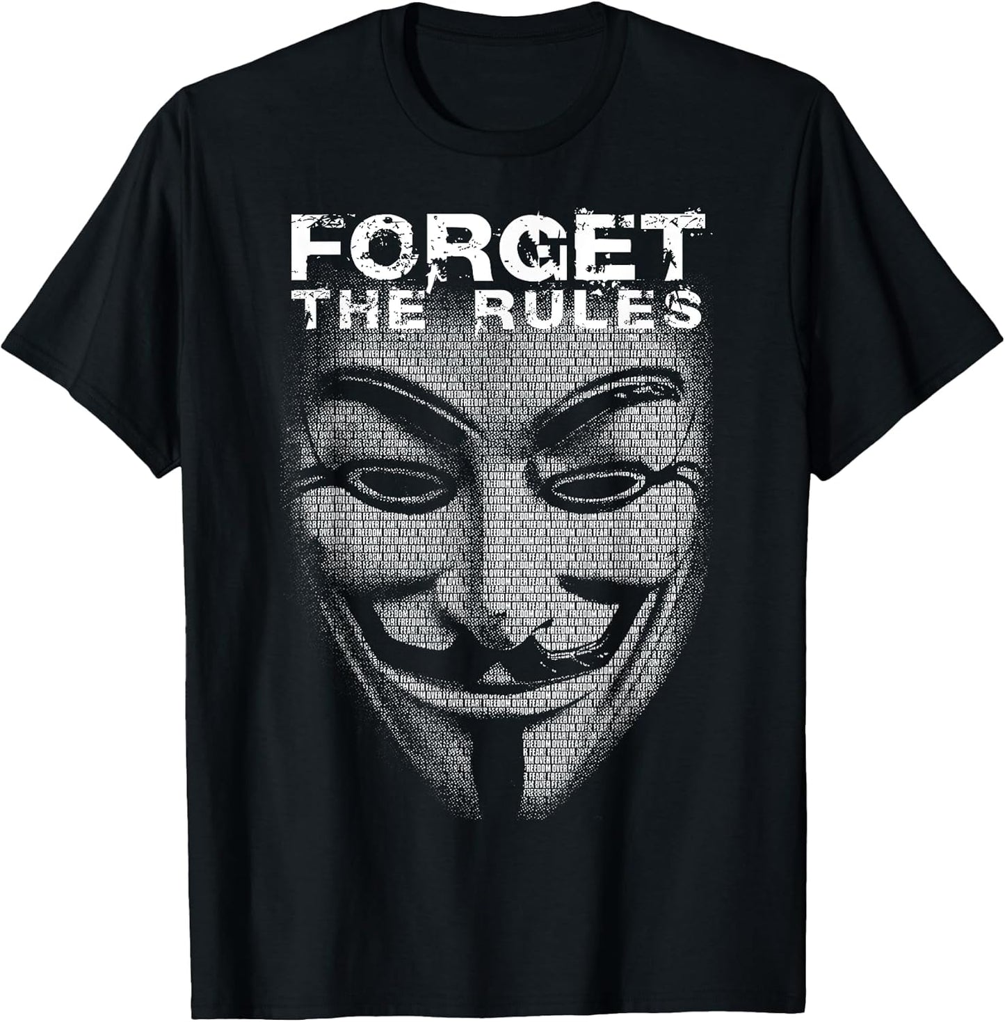 Hacker Mask Picture From Words Freedom Over Fear - Adult & Kids T-Shirts, Sweatshirts & Hoodies apparel design preview 1