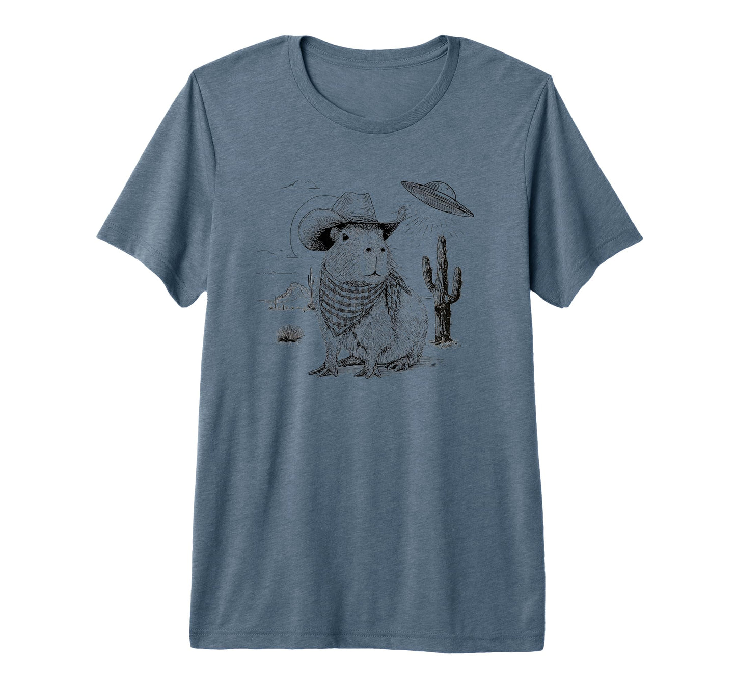 Funny Meme Ufo Capybara Alien 90S T-Shirt - Minimalist Print for Adults - T-Shirt, Sweatshirt, Hoodie