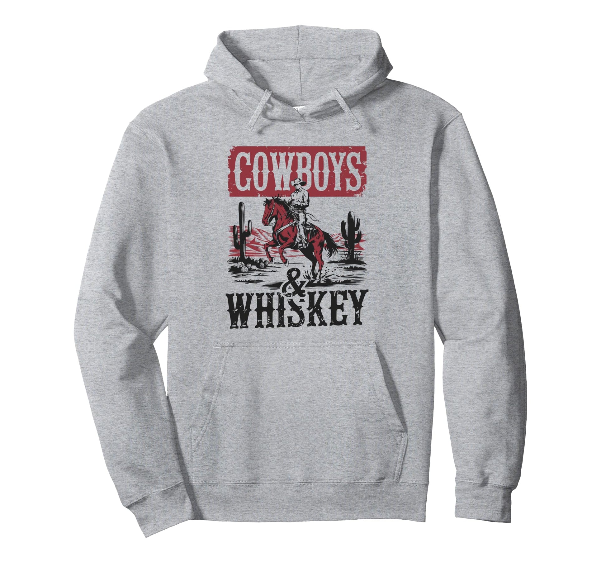 Cowboys Whiskey Bronc Rider Cowgirl Hoodie - Custom Art Print Men Women - T-Shirt, Sweatshirt, Hoodie