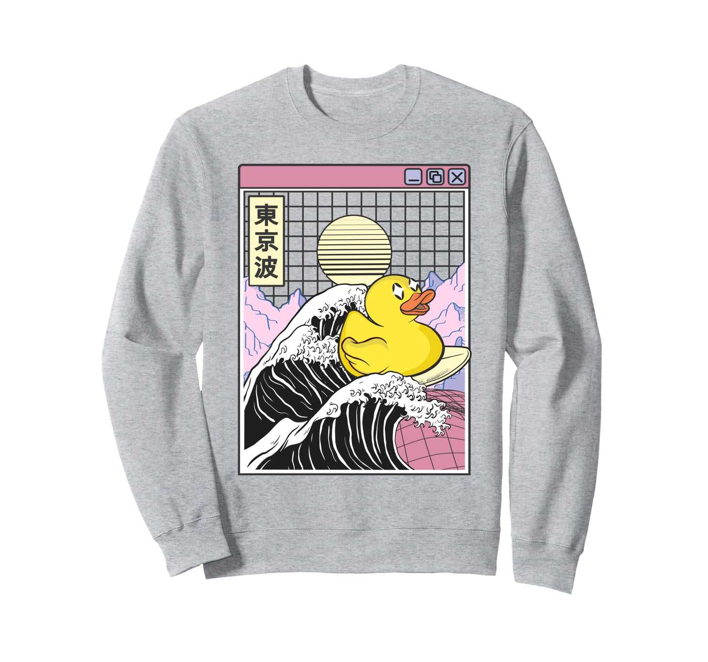Rubber Duck Surfing Kanagawa Wave Sweatshirt - Streetwear Style Unisex - T-Shirt, Sweatshirt, Hoodie