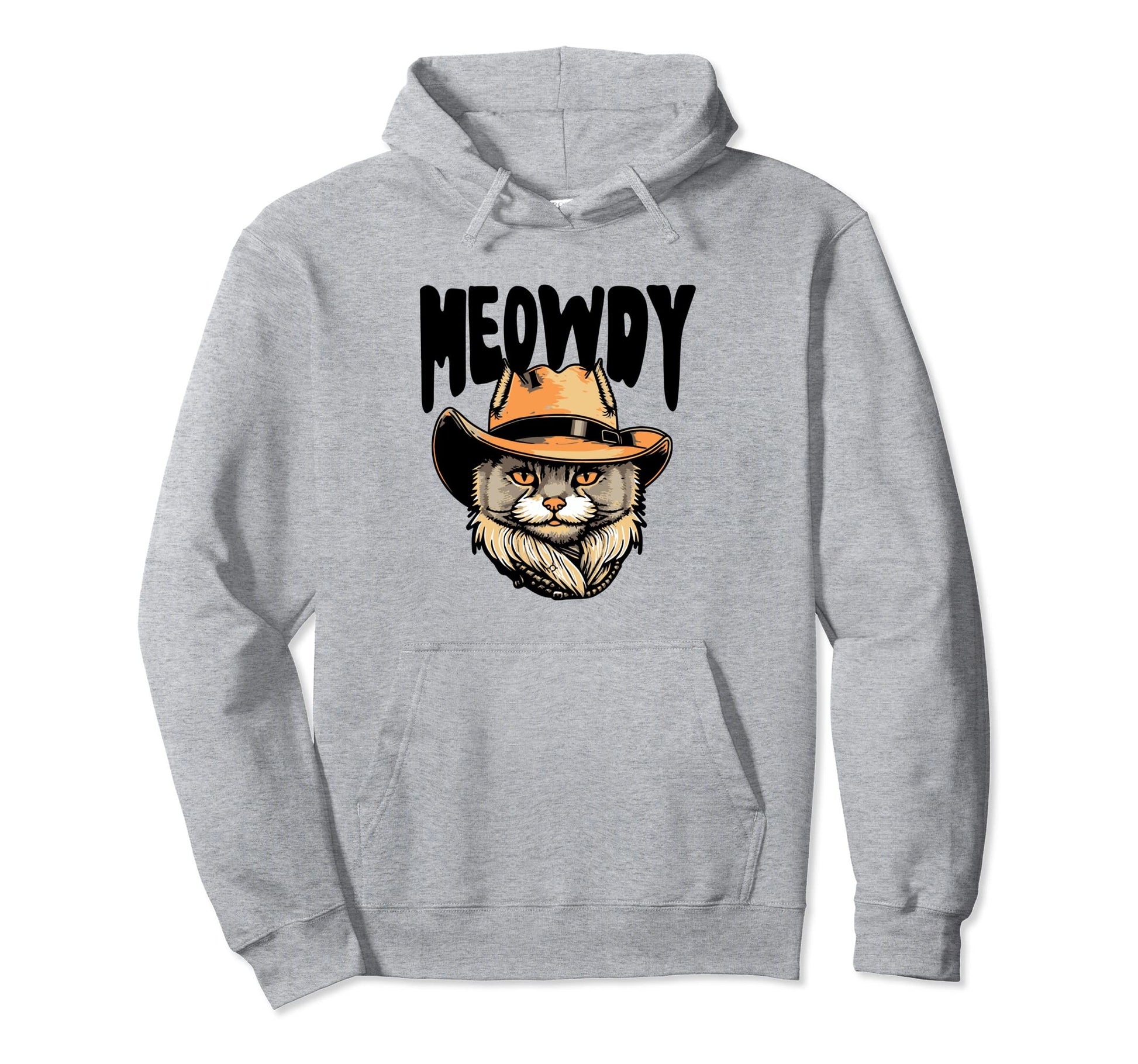 Meowdy Funny Outlaw Silly Cat Cowboy Hoodie - Streetwear Style Men Women - T-Shirt, Sweatshirt, Hoodie
