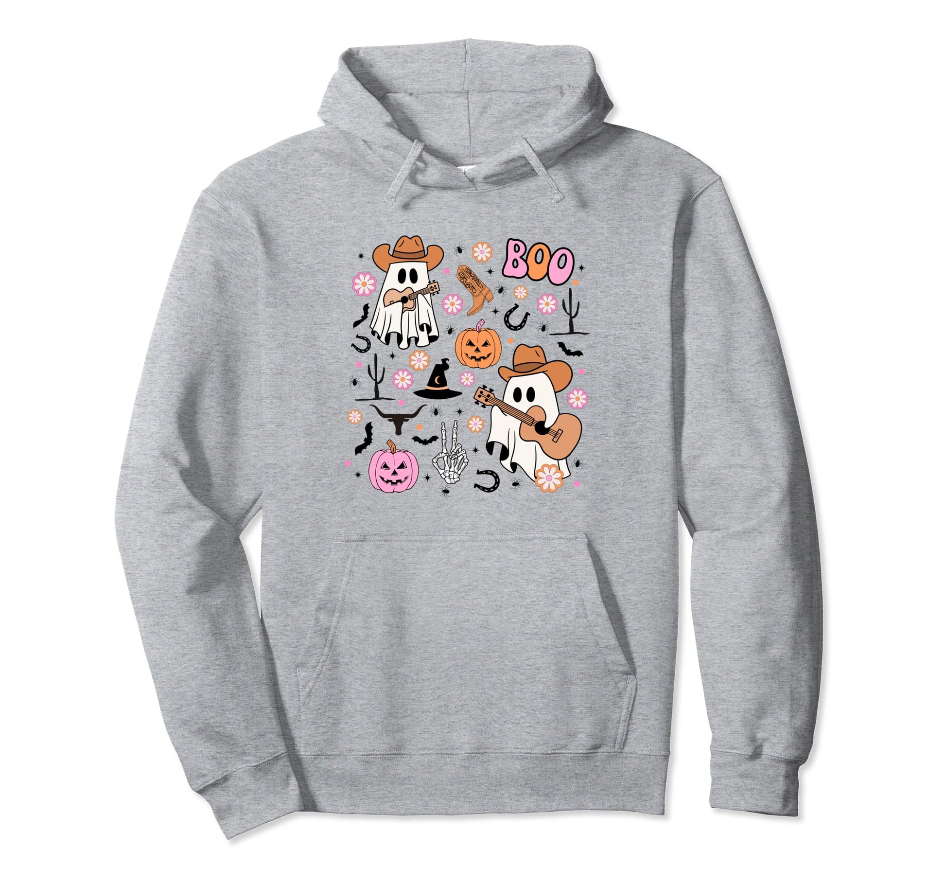 Spooky Ghost Cowboy Halloween Boo Hoodie - Trendy Graphic for Adults - T-Shirt, Sweatshirt, Hoodie