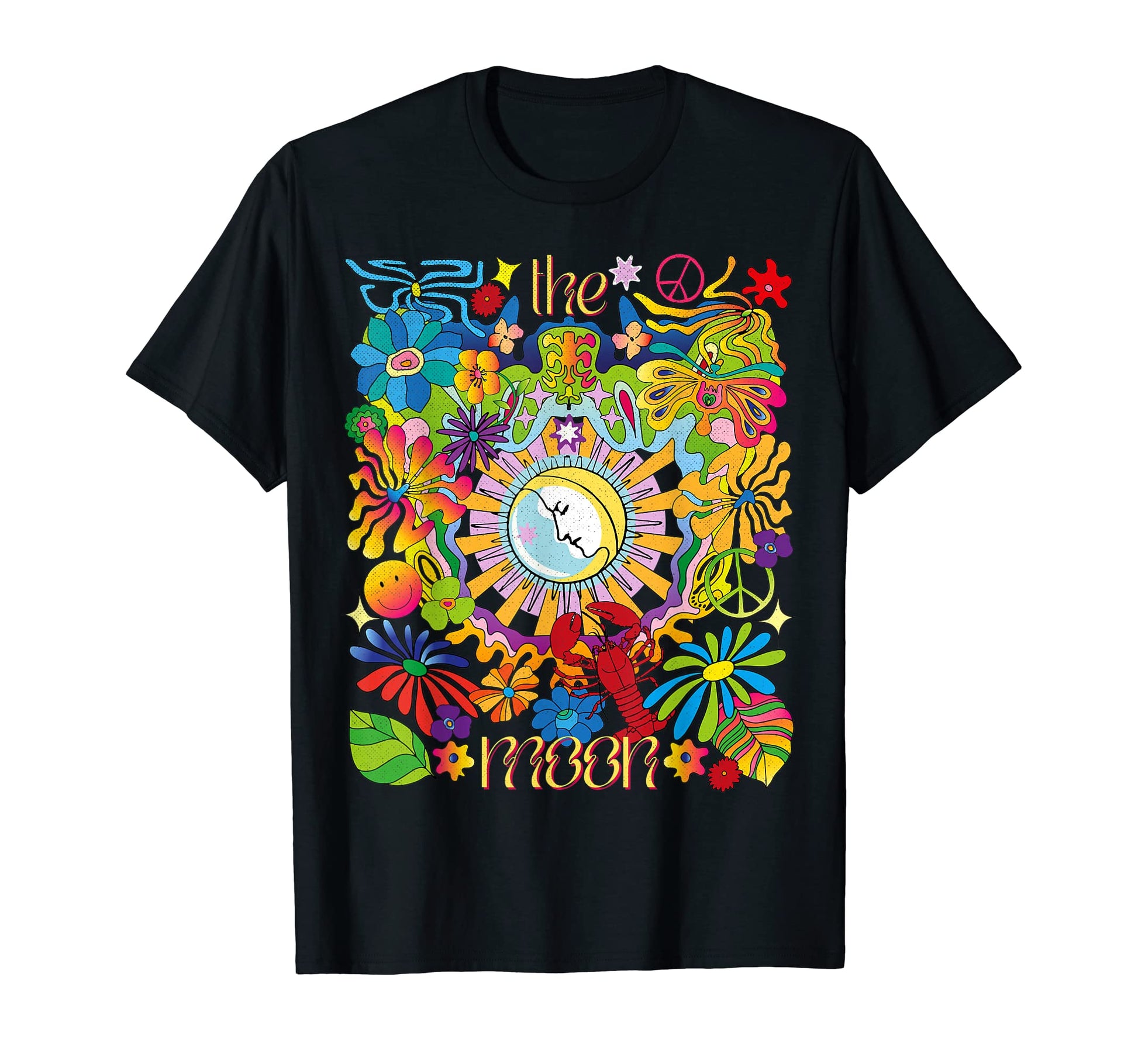 Tarot Card Deck Moon Groovy Hippie T-Shirt - Aesthetic Graphic Men Women - T-Shirt, Sweatshirt, Hoodie