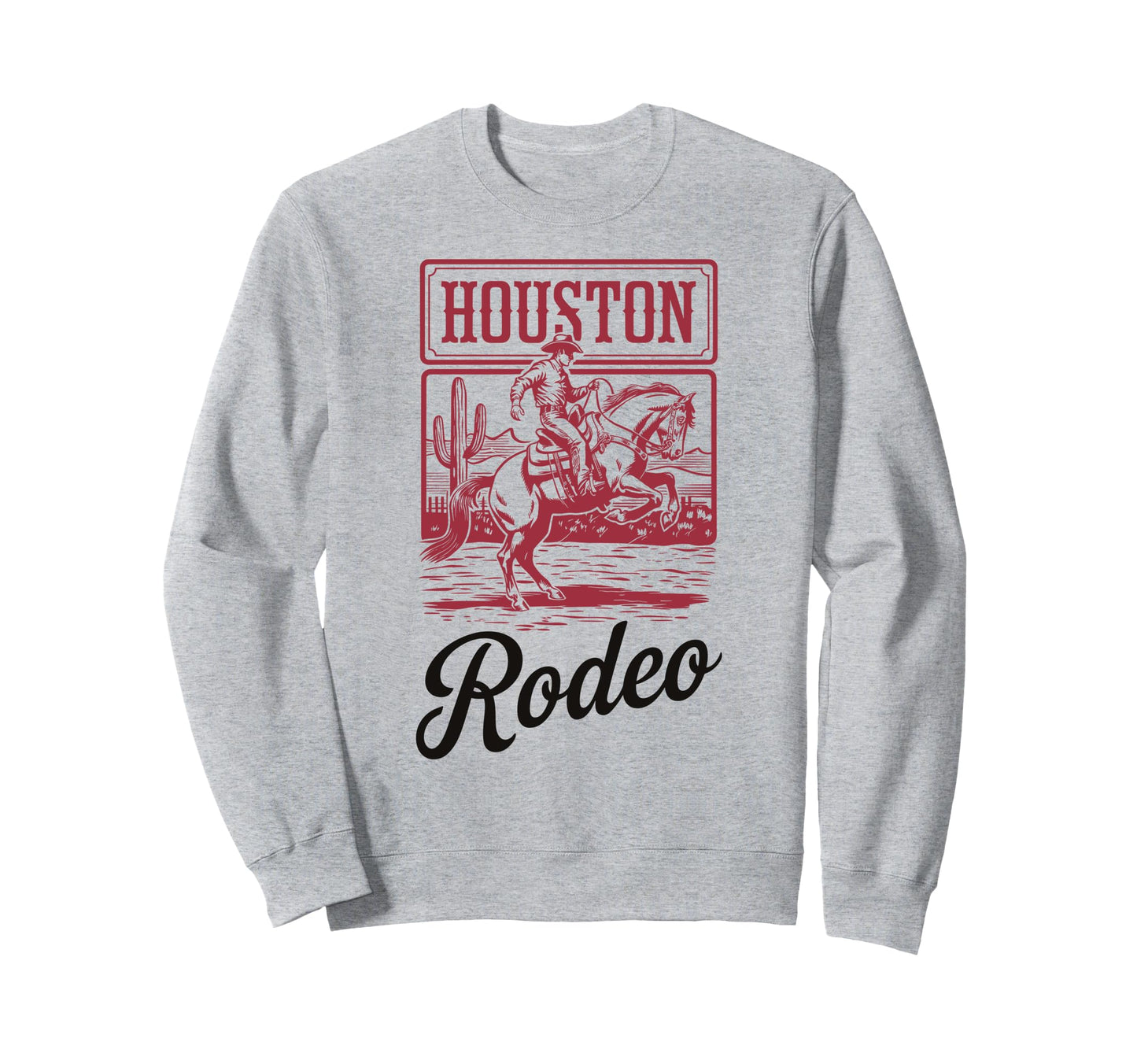 Houston Rodeo Bronc Horse Riding Sweatshirt - Custom Art Print Men Women - T-Shirt, Sweatshirt, Hoodie