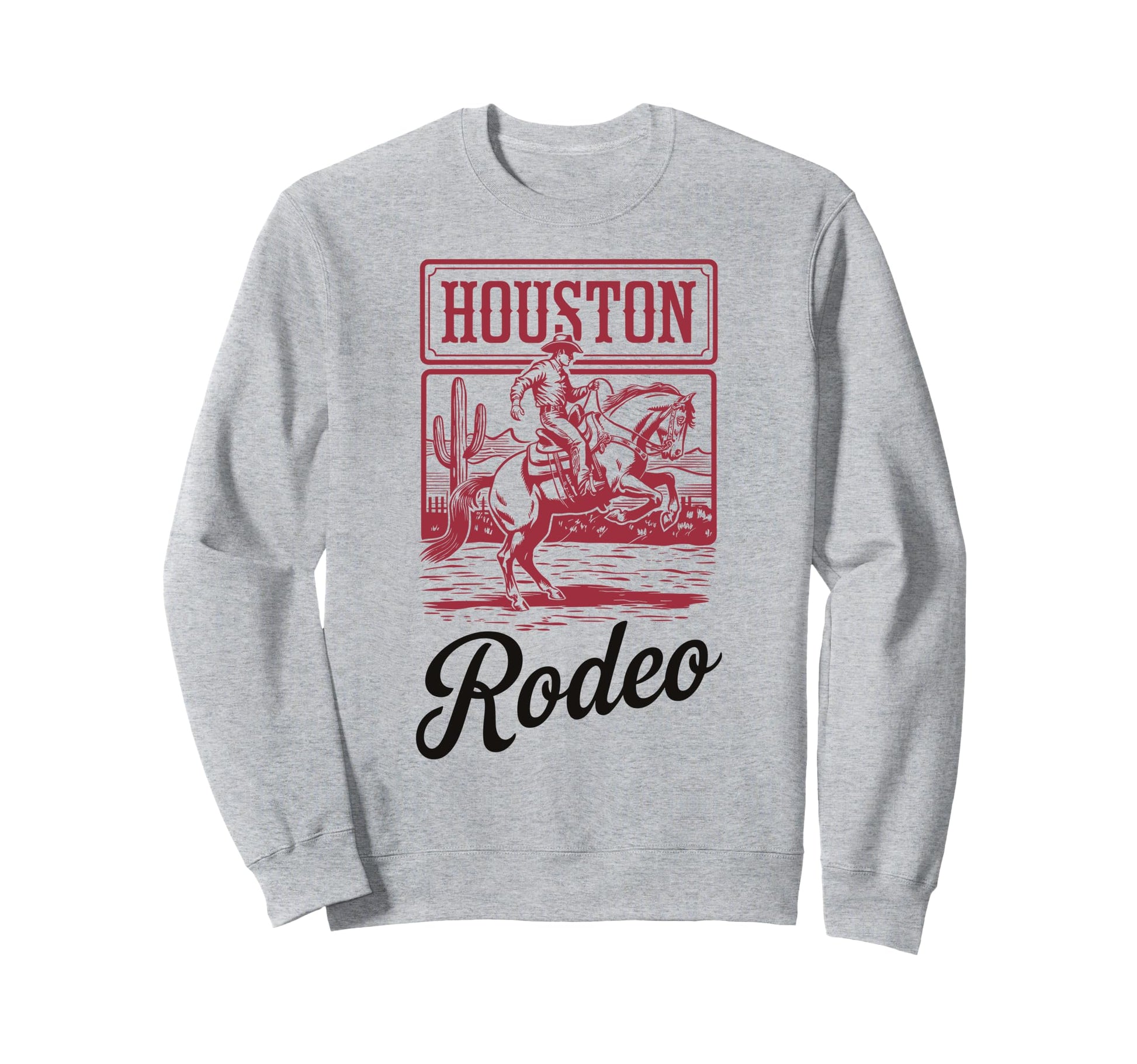 Houston Rodeo Bronc Horse Riding Sweatshirt - Custom Art Print Men Women - T-Shirt, Sweatshirt, Hoodie