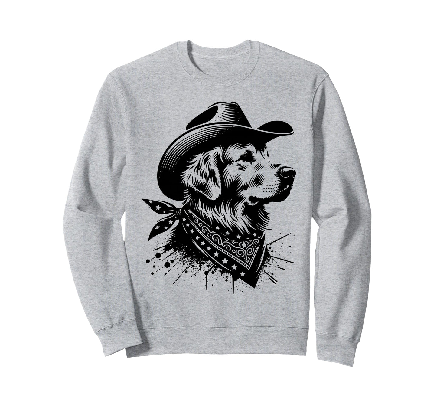 Funny Golden Retriever Cowboy Sweatshirt - Custom Art Print for Adults - T-Shirt, Sweatshirt, Hoodie