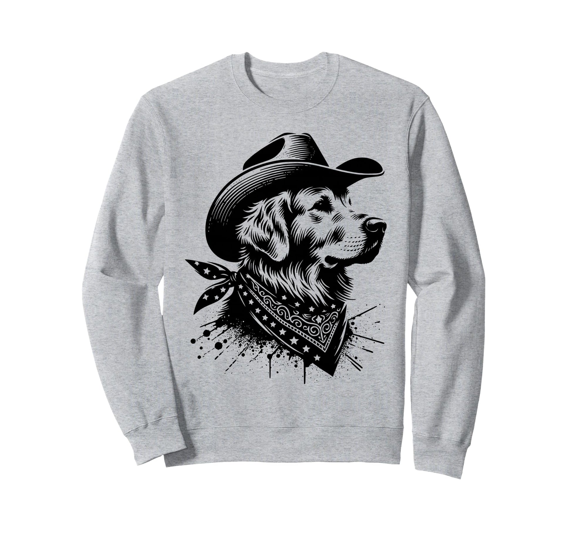 Funny Golden Retriever Cowboy Sweatshirt - Custom Art Print for Adults - T-Shirt, Sweatshirt, Hoodie