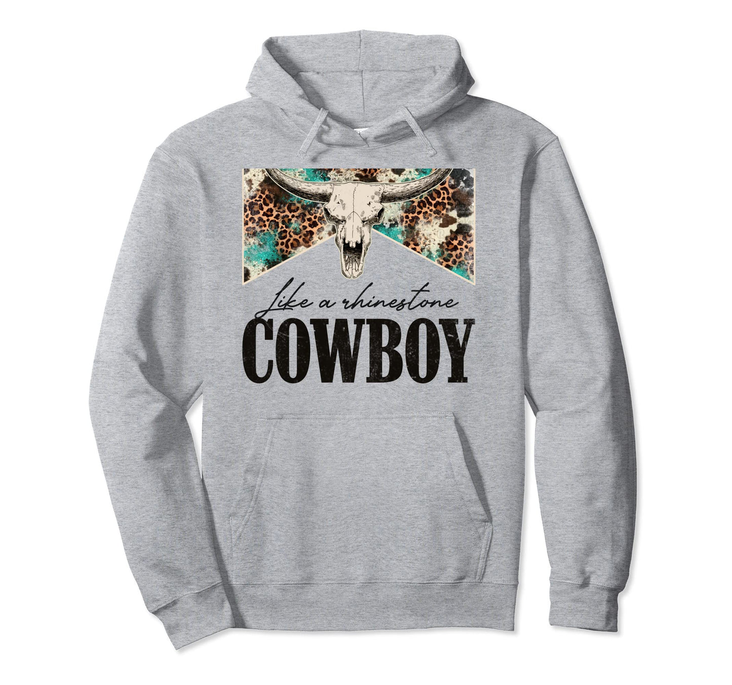 Leopard Bull Skull Western Country Like Hoodie - Unique Graphic Unisex - T-Shirt, Sweatshirt, Hoodie