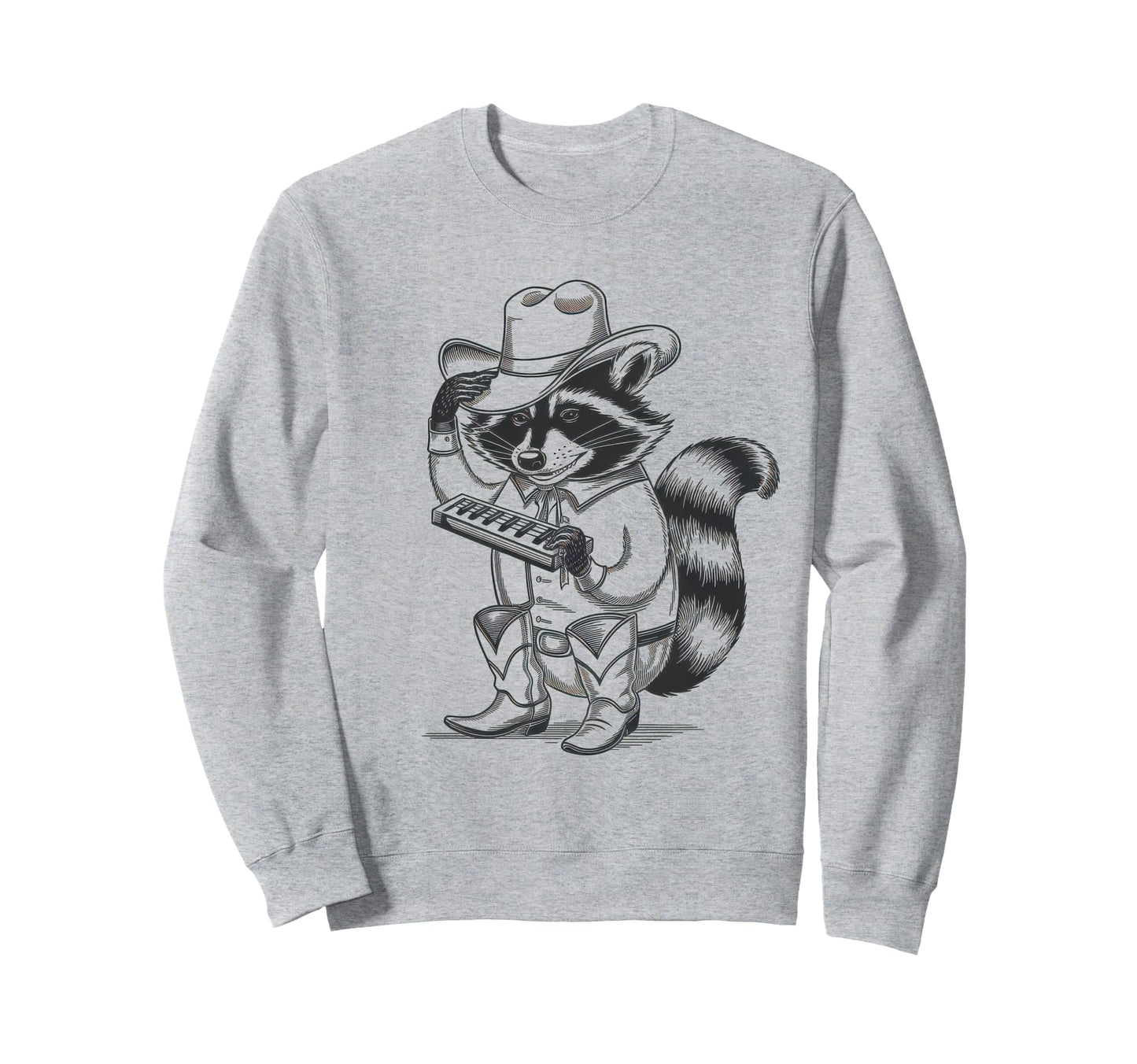 Raccoon 90S Country Music Western Sweatshirt - Custom Art Print Unisex - T-Shirt, Sweatshirt, Hoodie