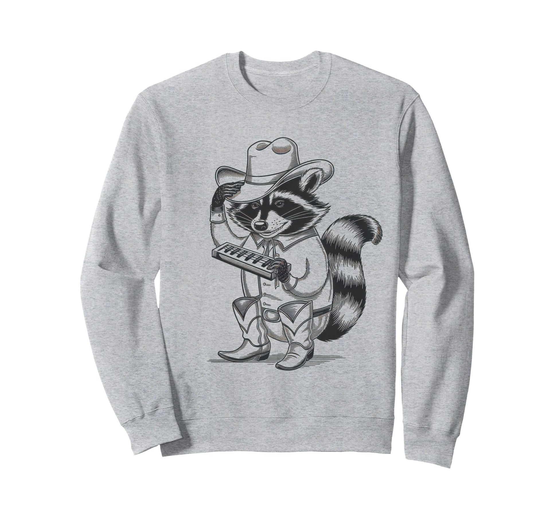 Raccoon 90S Country Music Western Sweatshirt - Custom Art Print Unisex - T-Shirt, Sweatshirt, Hoodie