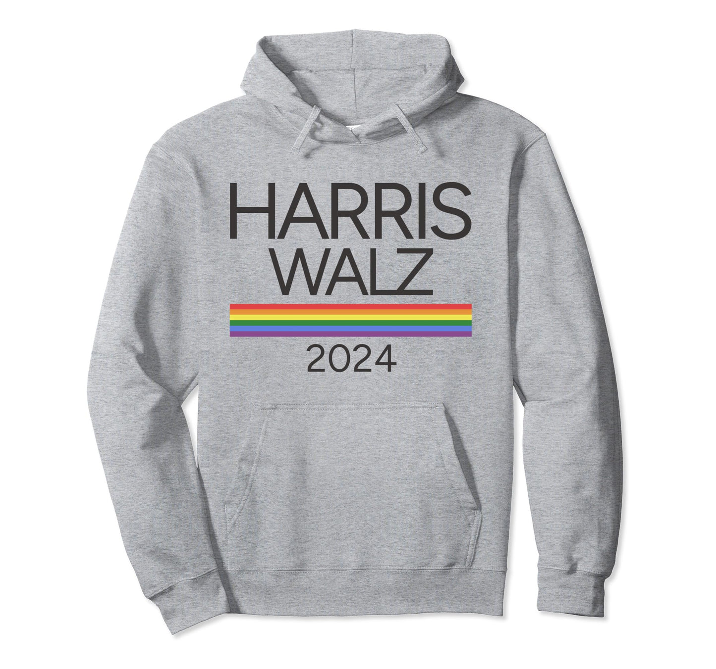 Harris Walz 2024 Rainbow Pride Flag Hoodie - Trendy Graphic for Adults - T-Shirt, Sweatshirt, Hoodie