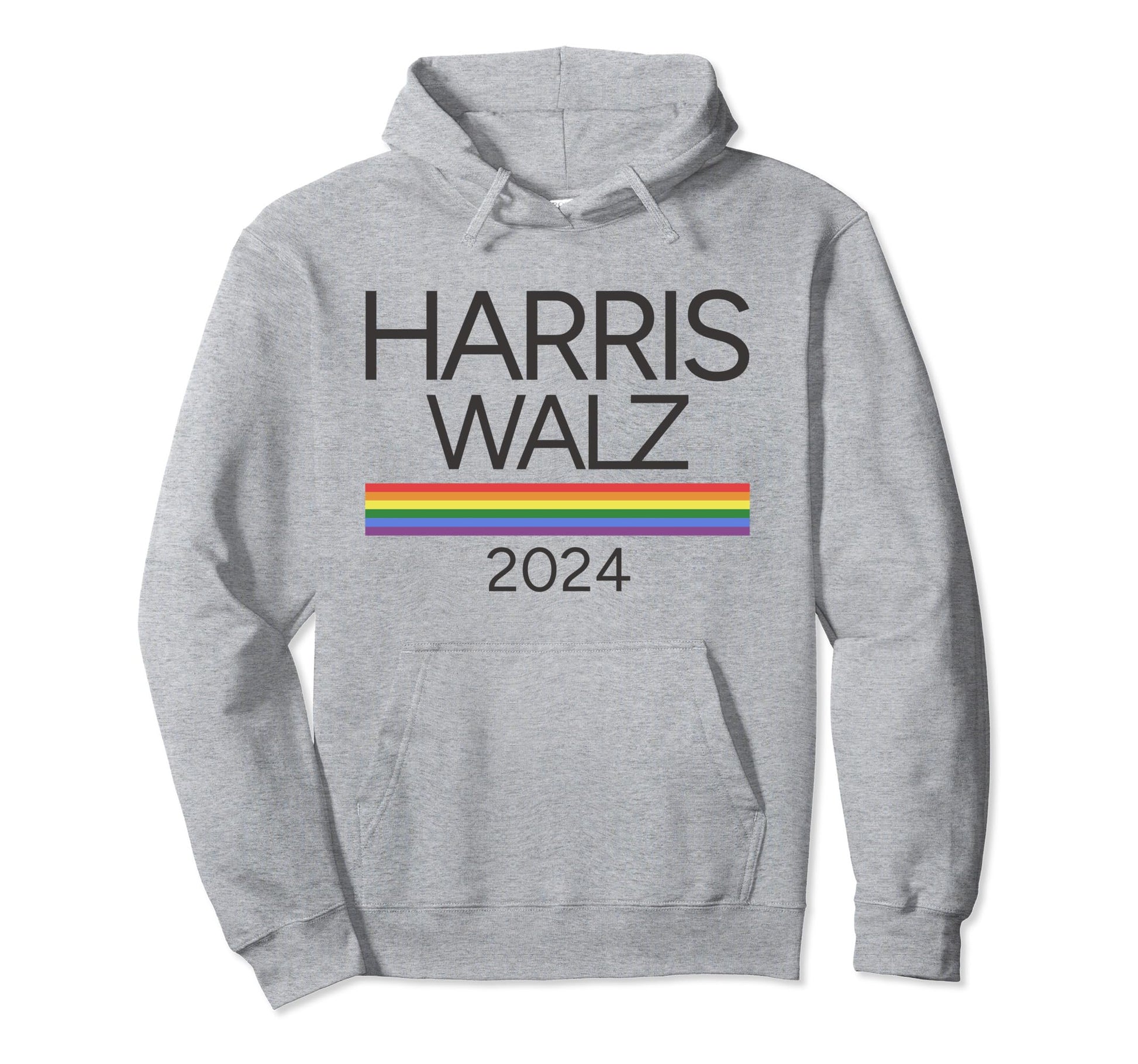 Harris Walz 2024 Rainbow Pride Flag Hoodie - Trendy Graphic for Adults - T-Shirt, Sweatshirt, Hoodie