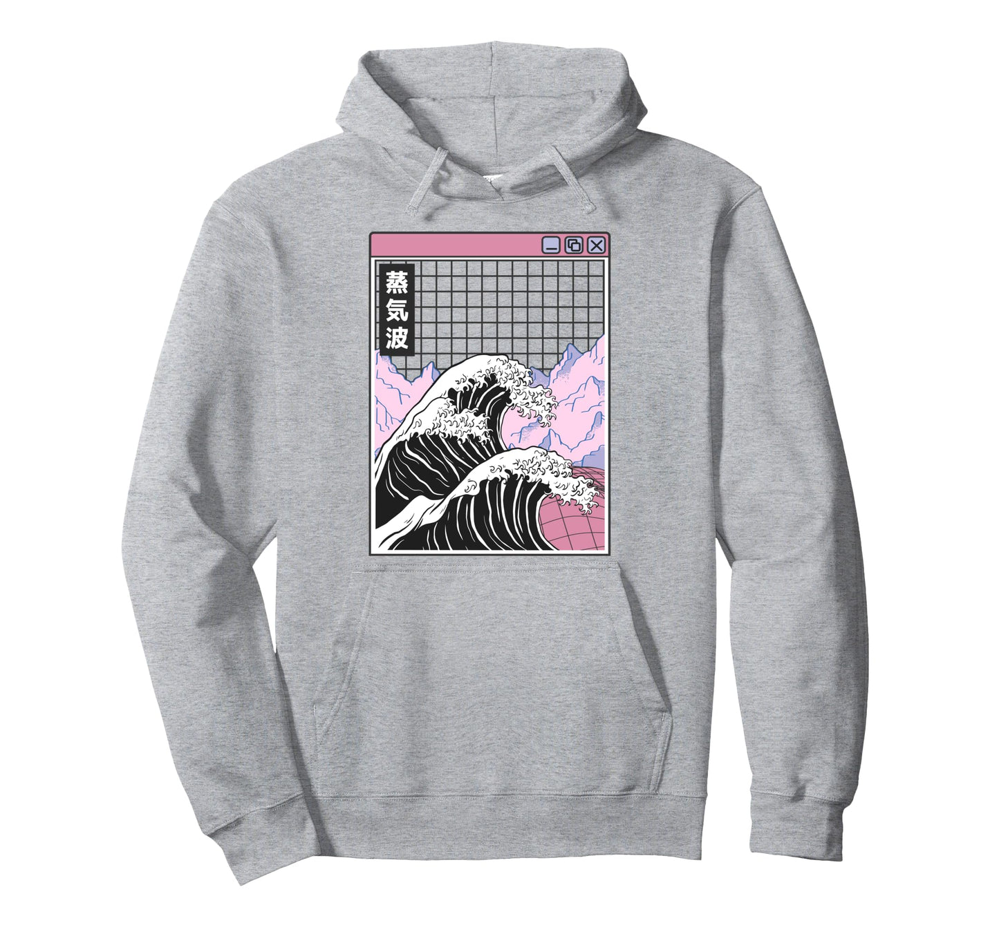 Great Wave Off Kanagawa Grid Kawaii Hoodie - Graphic Print for Adults - T-Shirt, Sweatshirt, Hoodie
