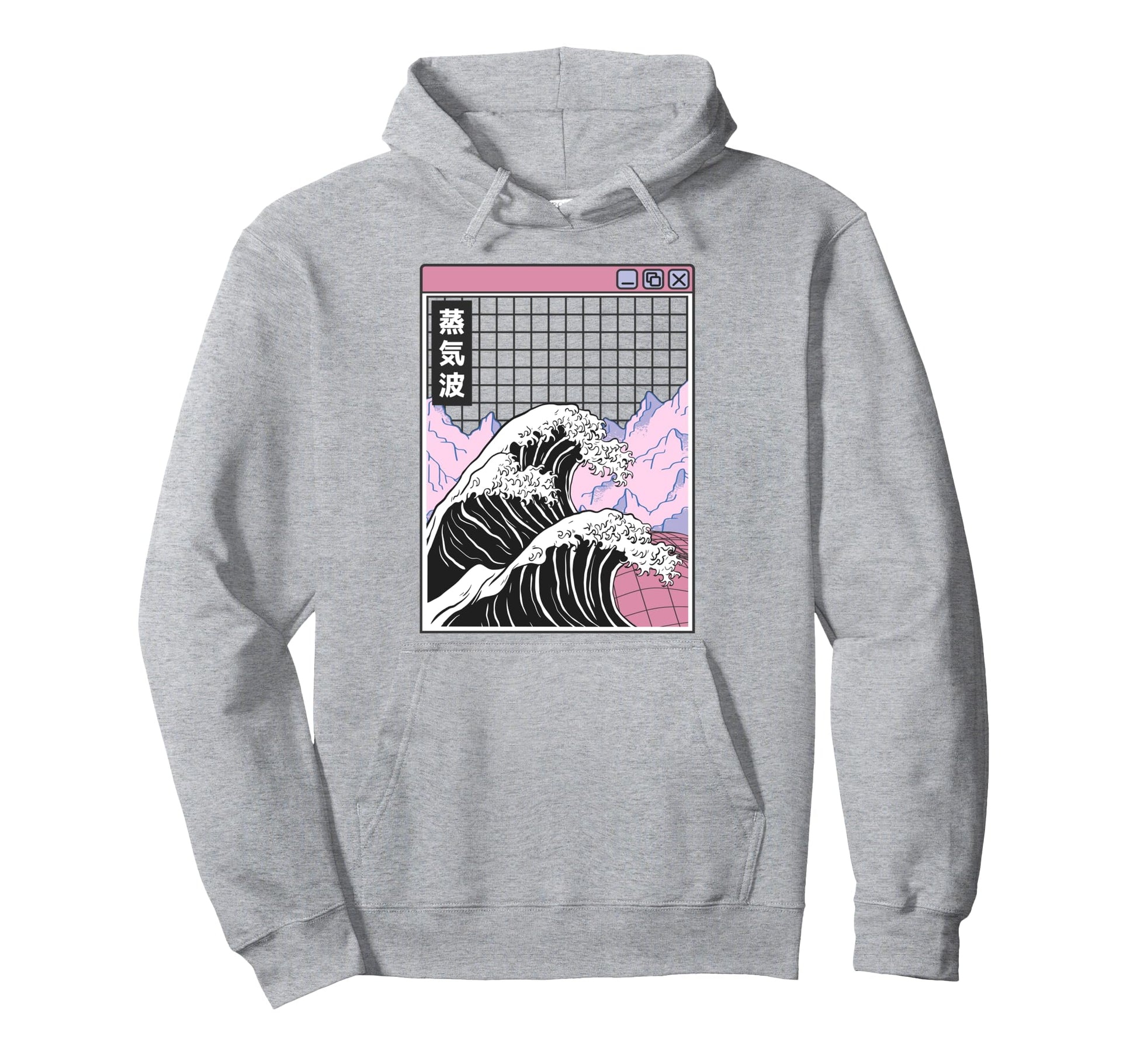 Great Wave Off Kanagawa Grid Kawaii Hoodie - Graphic Print for Adults - T-Shirt, Sweatshirt, Hoodie