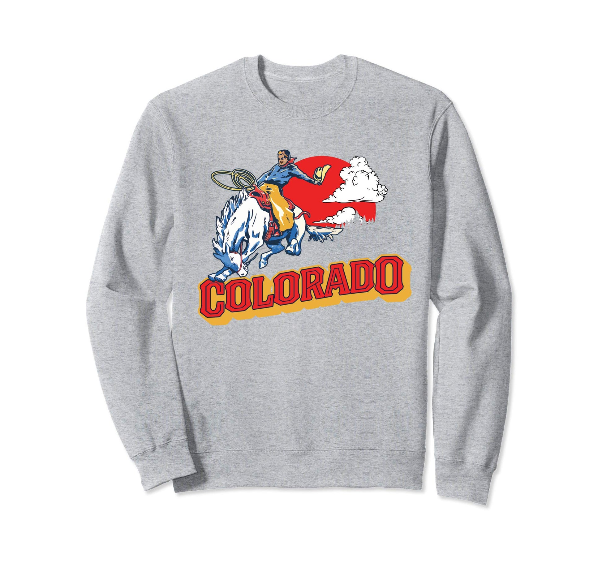 Colorado Bronco Riding Cowboy Sweatshirt - Graphic Print for Adults - T-Shirt, Sweatshirt, Hoodie