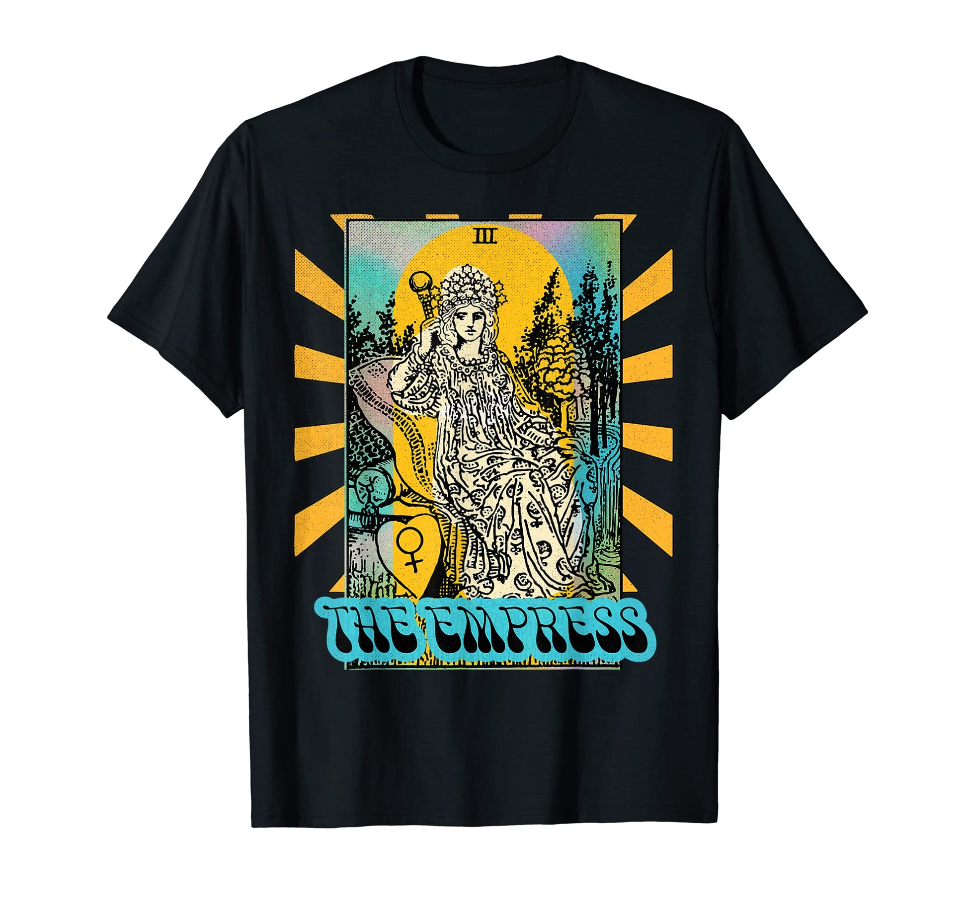 Tarot Card Empress Groovy Hippie T-Shirt - Custom Art Print for Adults - T-Shirt, Sweatshirt, Hoodie