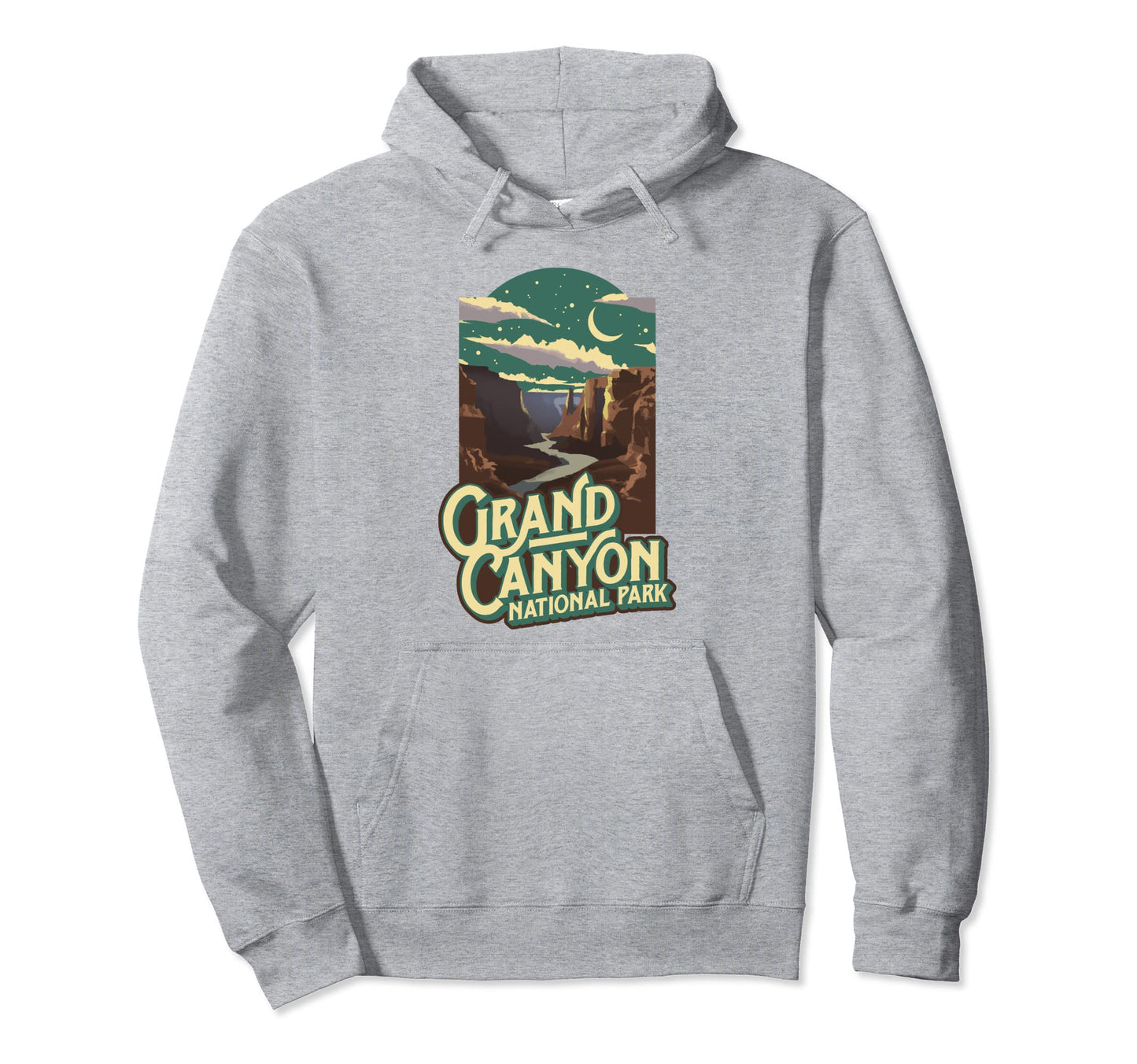 Grand Canyon National Park Night Wpa Hoodie - Aesthetic Graphic Unisex - T-Shirt, Sweatshirt, Hoodie