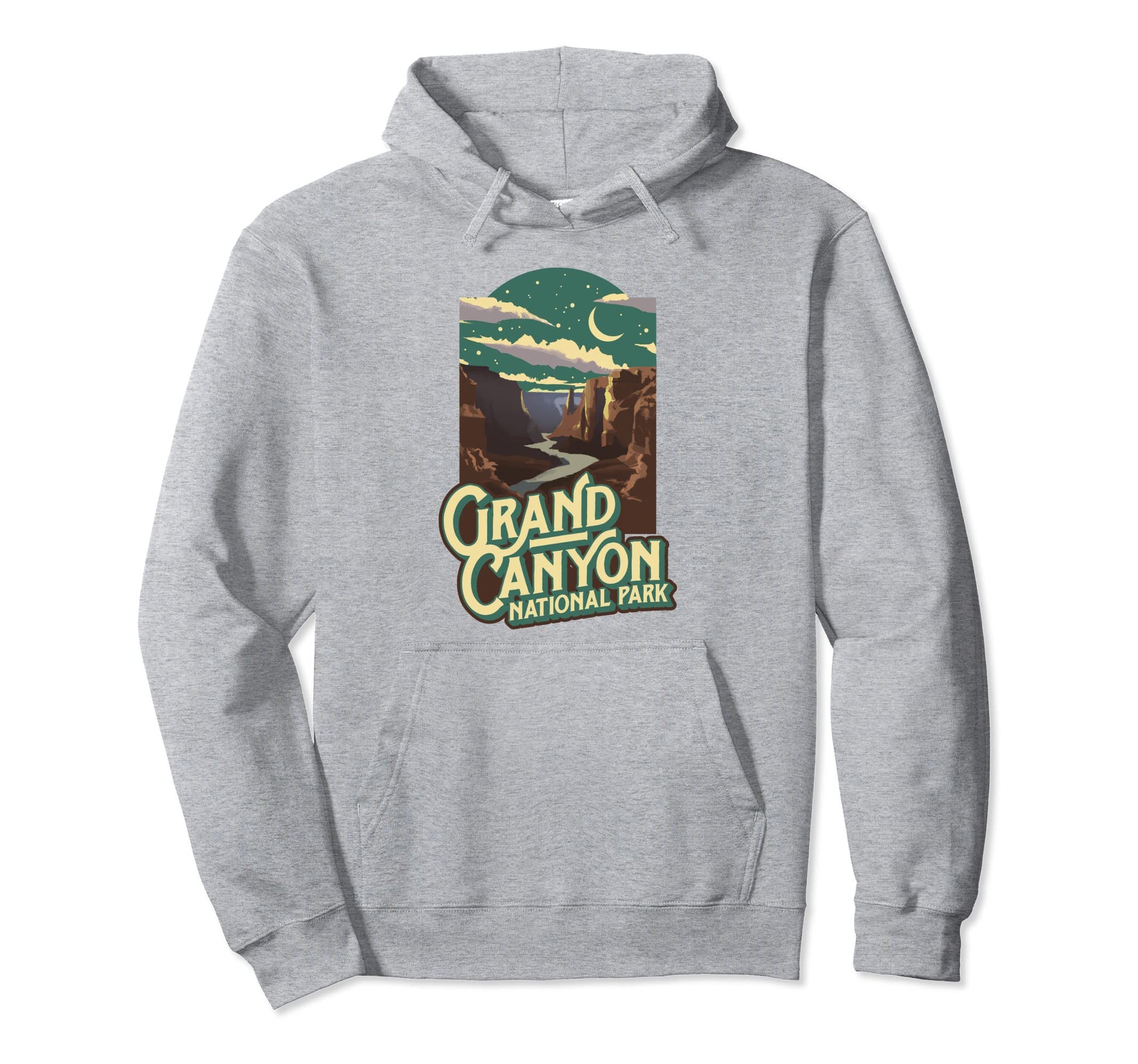 Grand Canyon National Park Night Wpa Hoodie - Aesthetic Graphic Unisex - T-Shirt, Sweatshirt, Hoodie