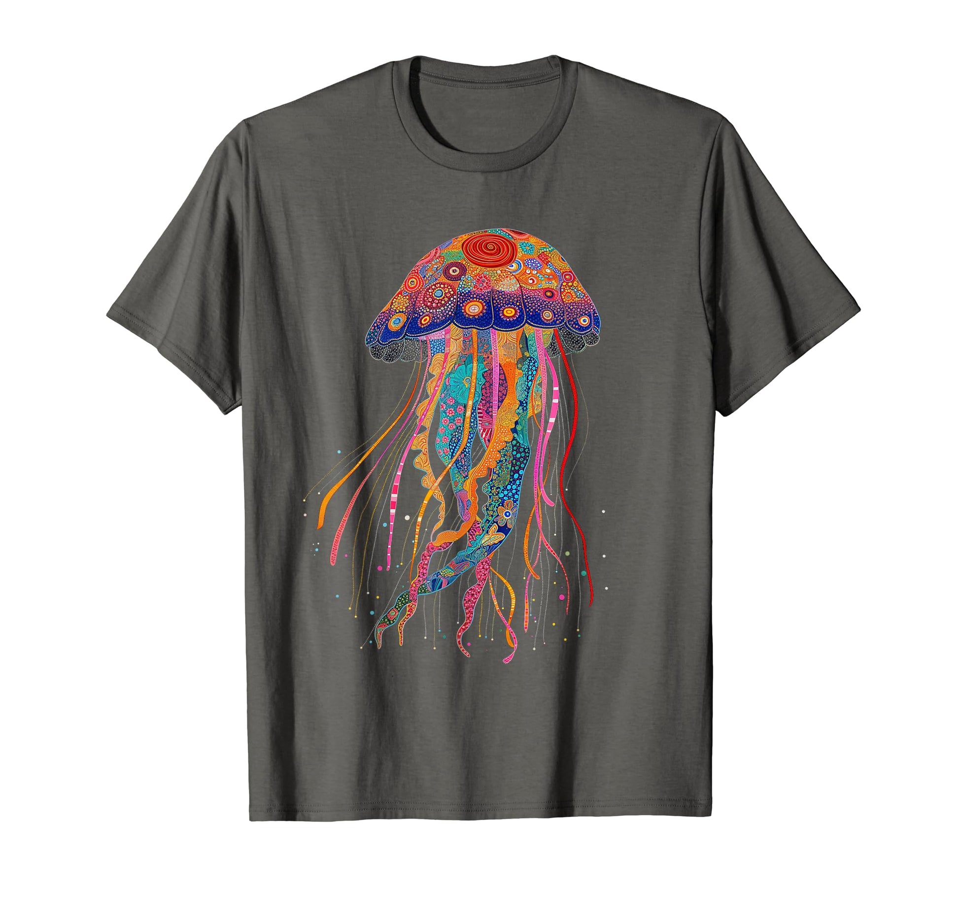 Jellyfish Colorful Flower Patterns Scuba T-Shirt - Novelty Apparel Unisex - T-Shirt, Sweatshirt, Hoodie