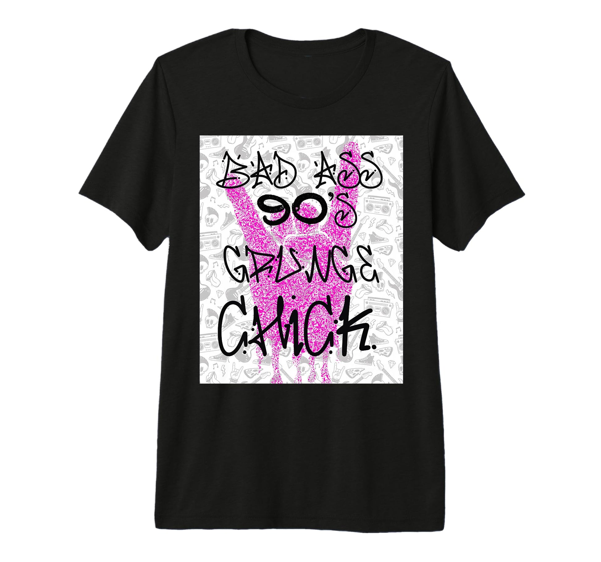 Bad Ass 90S Grunge Chick Tri Blend T-Shirt - Casual Everyday Wear Men Women - T-Shirt, Sweatshirt, Hoodie