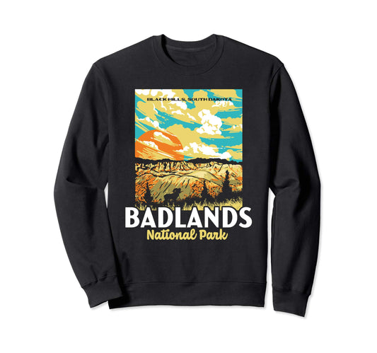 Badlands National Park South Dakota Wpa Sweatshirt - Trendy Graphic Unisex - T-Shirt, Sweatshirt, Hoodie