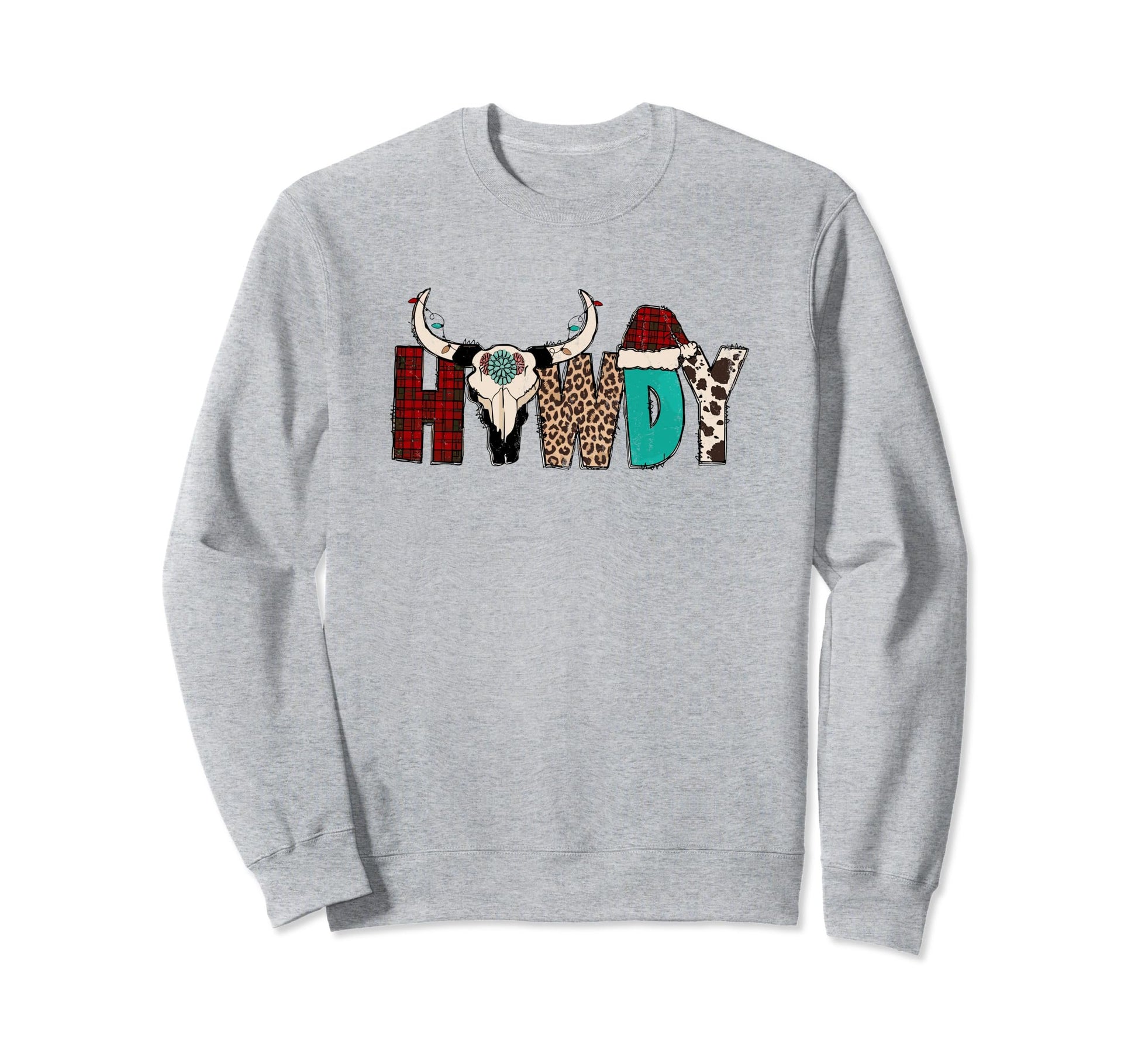 Howdy Skull Western Cowboy Hat Country Sweatshirt - Unique Graphic Unisex - T-Shirt, Sweatshirt, Hoodie