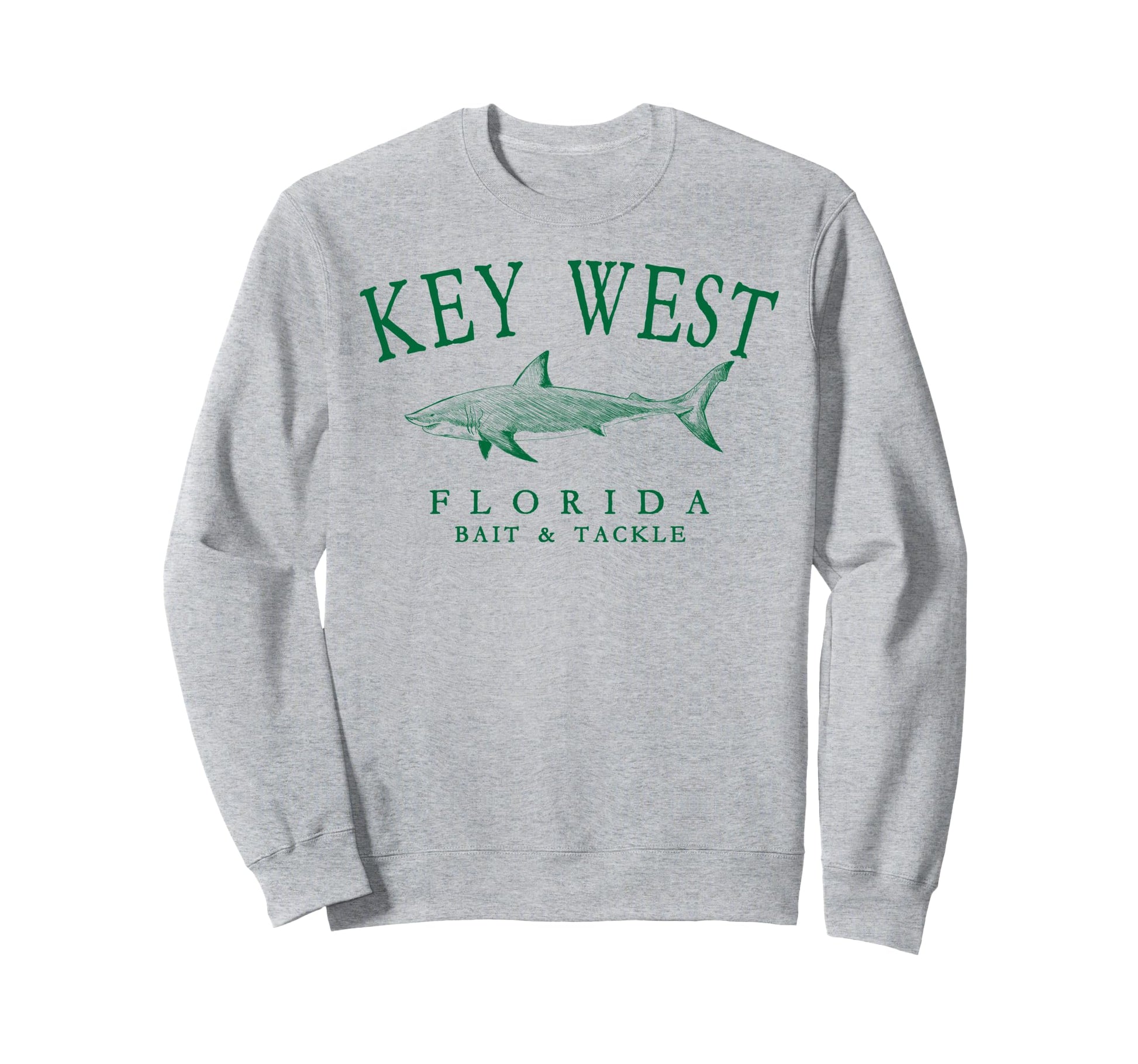 Key West Florida Shark Arched Green Sweatshirt - Unique Graphic Unisex - T-Shirt, Sweatshirt, Hoodie