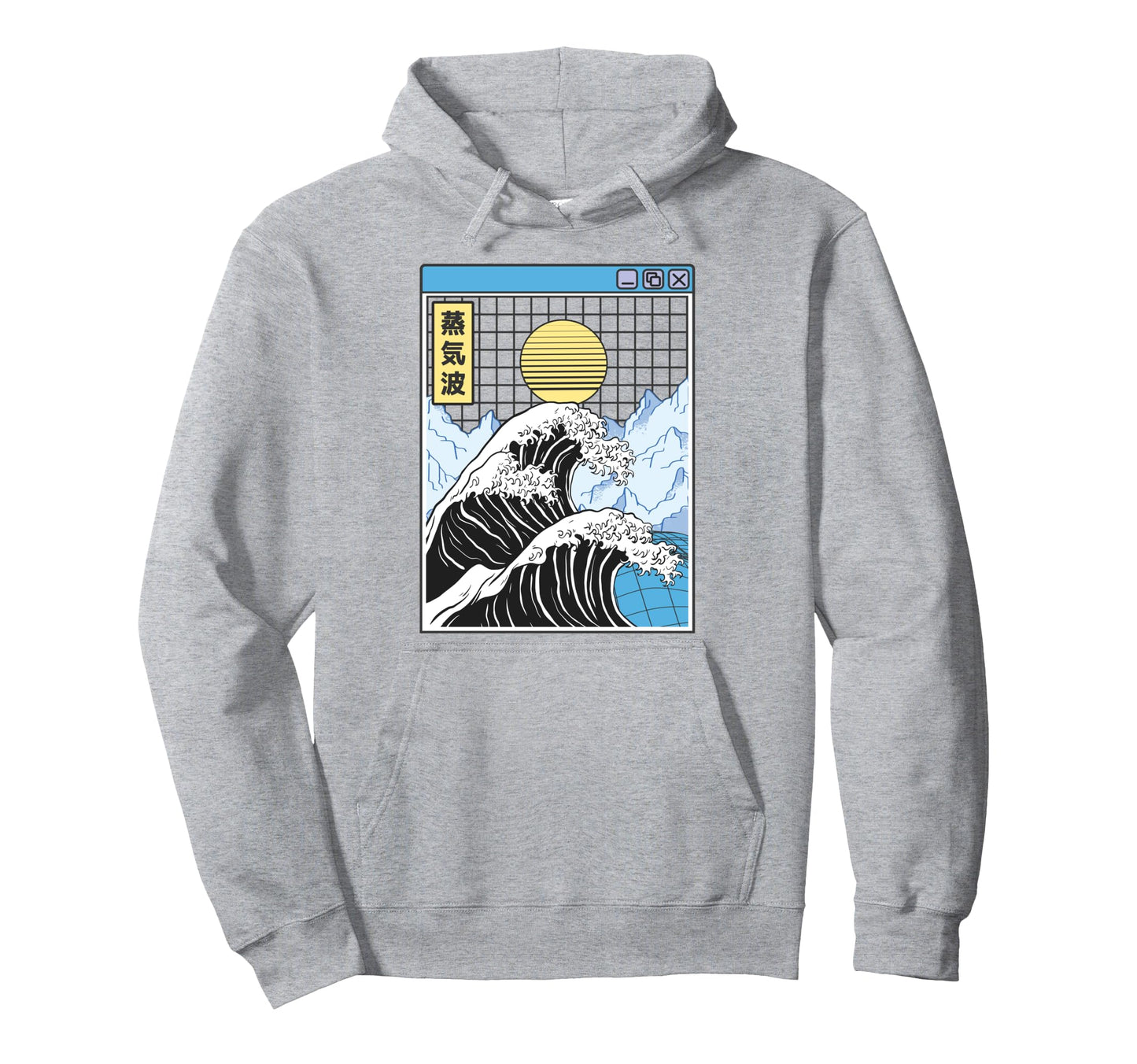 Great Wave Off Kanagawa Grid Kawaii Hoodie - Aesthetic Graphic for Adults - T-Shirt, Sweatshirt, Hoodie