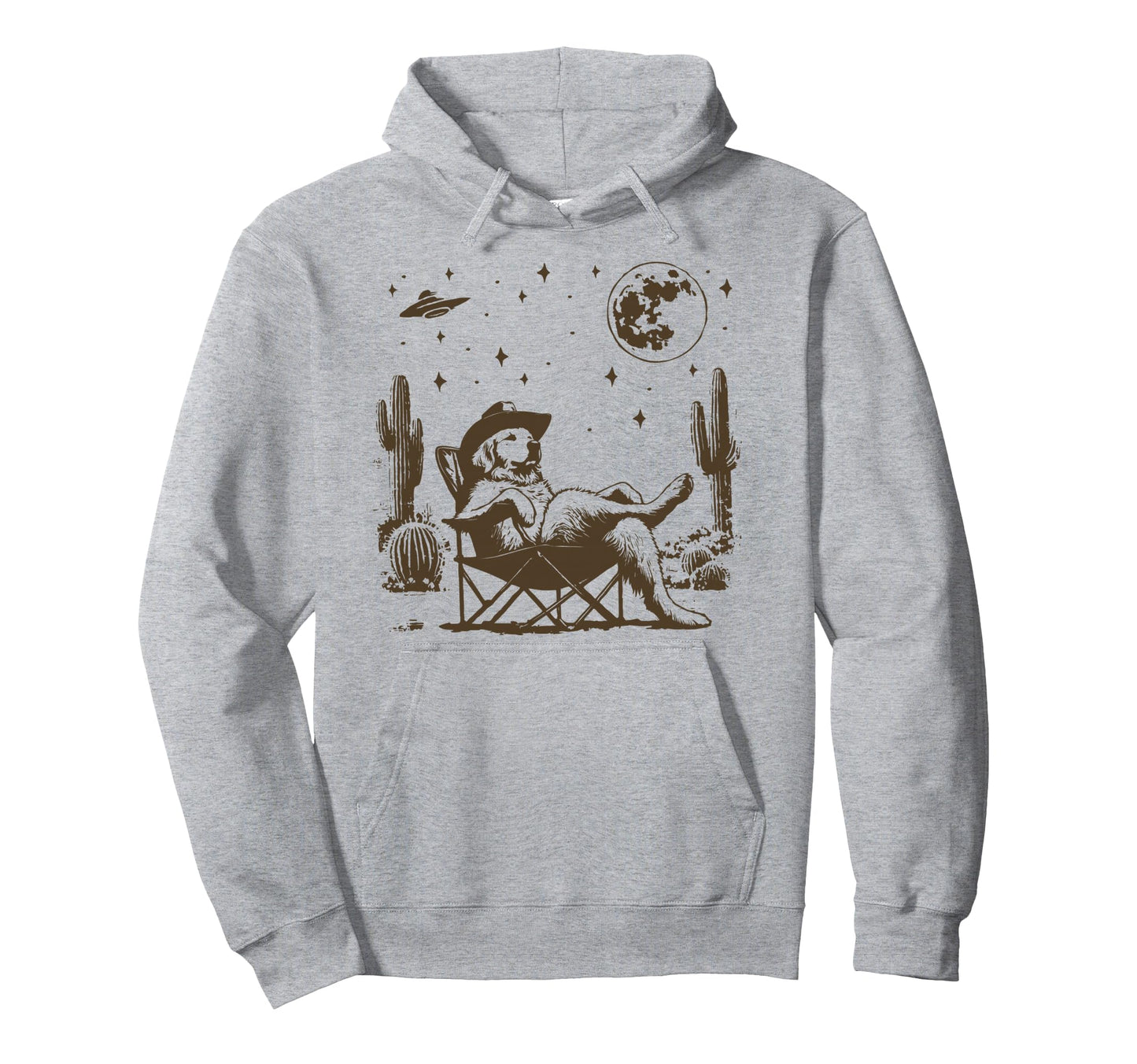 Howdy Golden Retriever Cowboy Ufo Hoodie - Casual Everyday Wear for Adults - T-Shirt, Sweatshirt, Hoodie