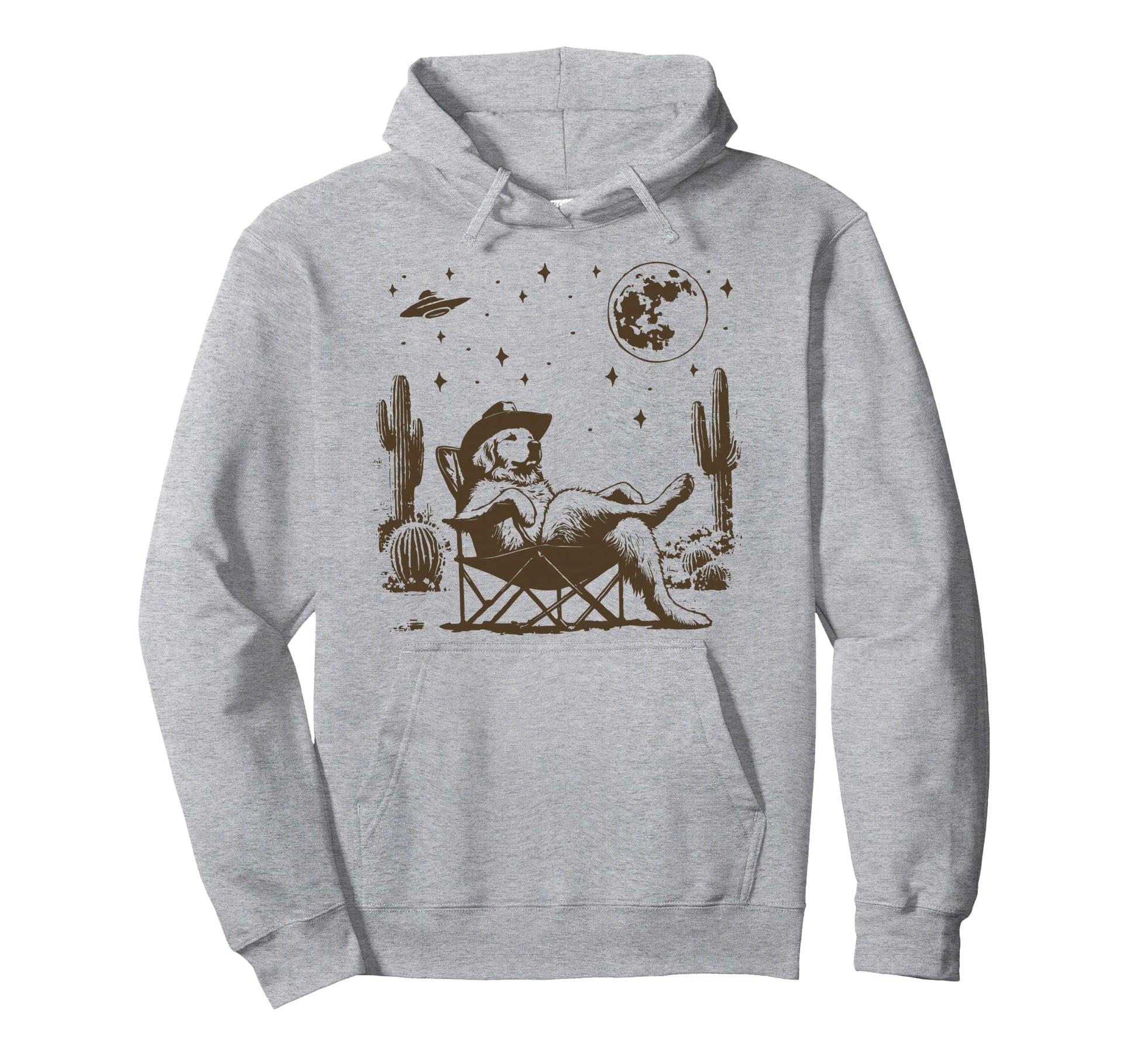 Howdy Golden Retriever Cowboy Ufo Hoodie - Casual Everyday Wear for Adults - T-Shirt, Sweatshirt, Hoodie