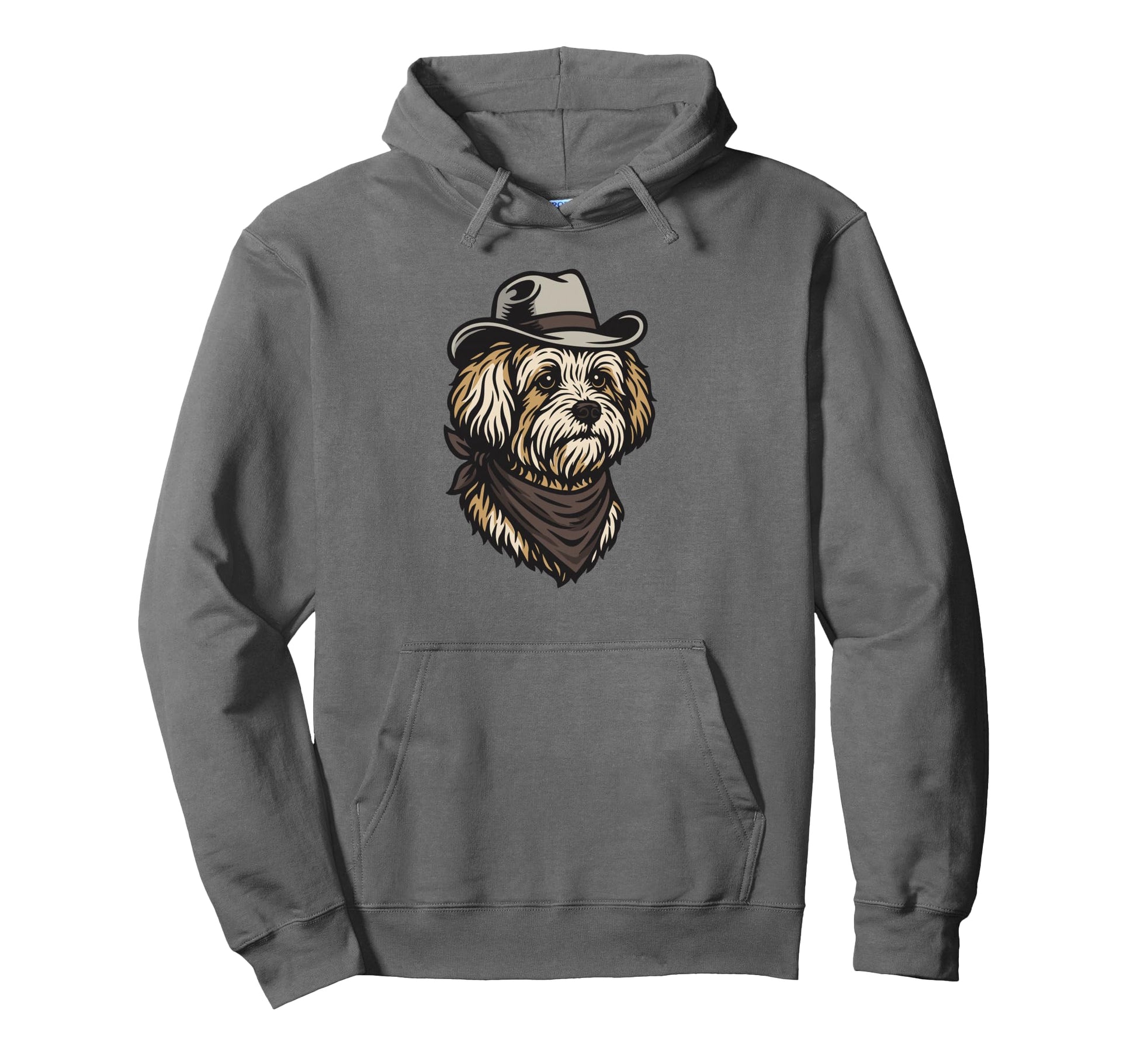 Funny Cowboy Havanese Drawing Hoodie - Novelty Apparel for Adults - T-Shirt, Sweatshirt, Hoodie